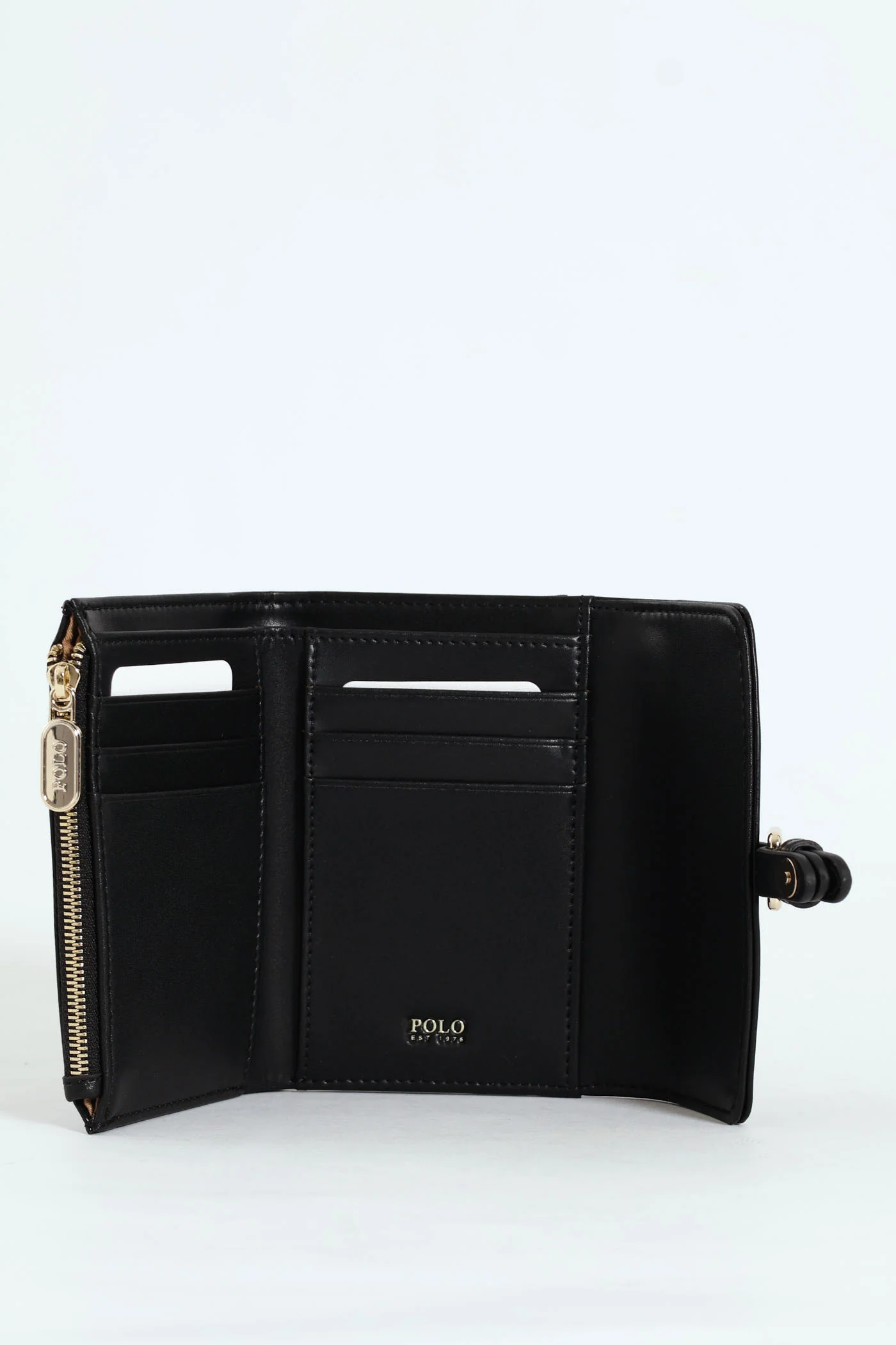 Savoy Compact Trifold Purse - Black - Image 2