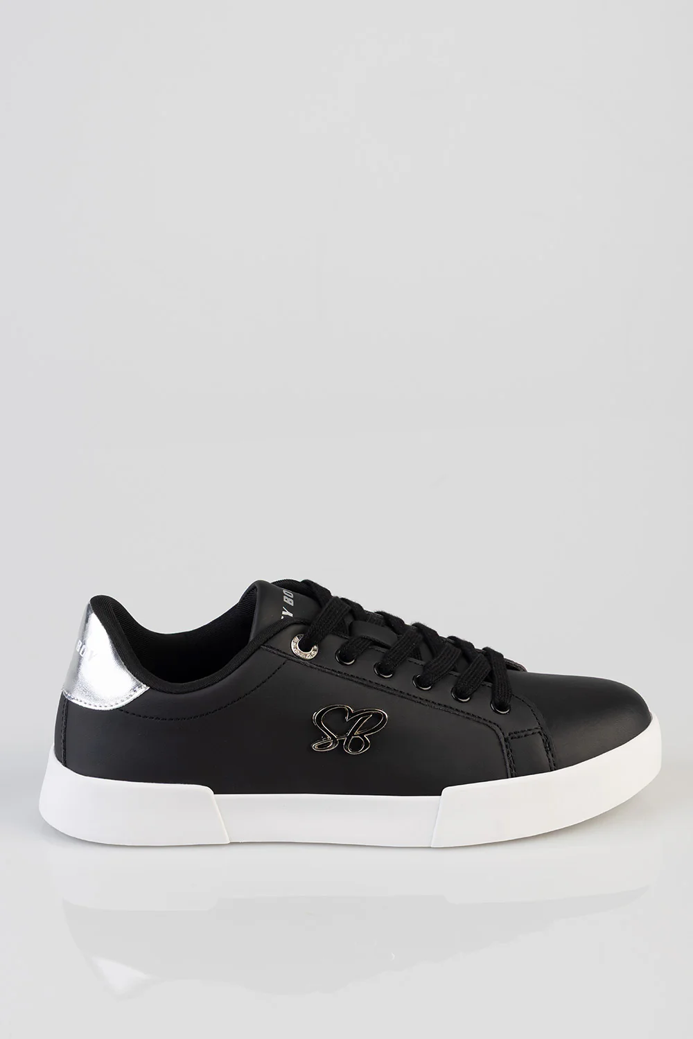Classic Lace Up Logo Hardward Sneaker - Black - Image 4