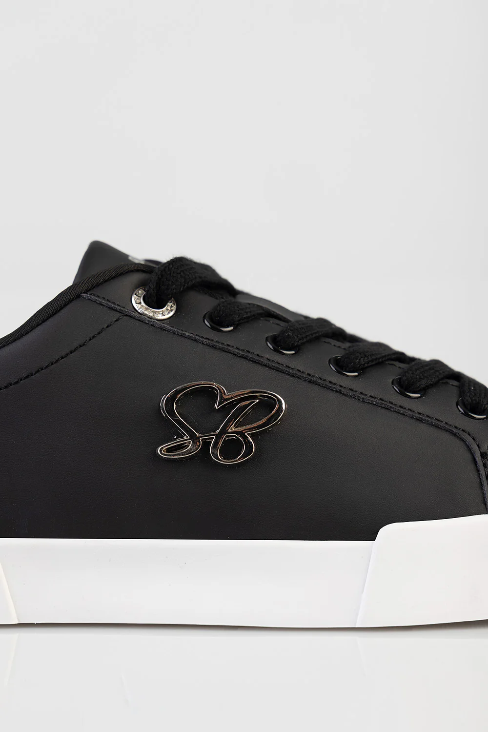 Classic Lace Up Logo Hardward Sneaker - Black - Image 6