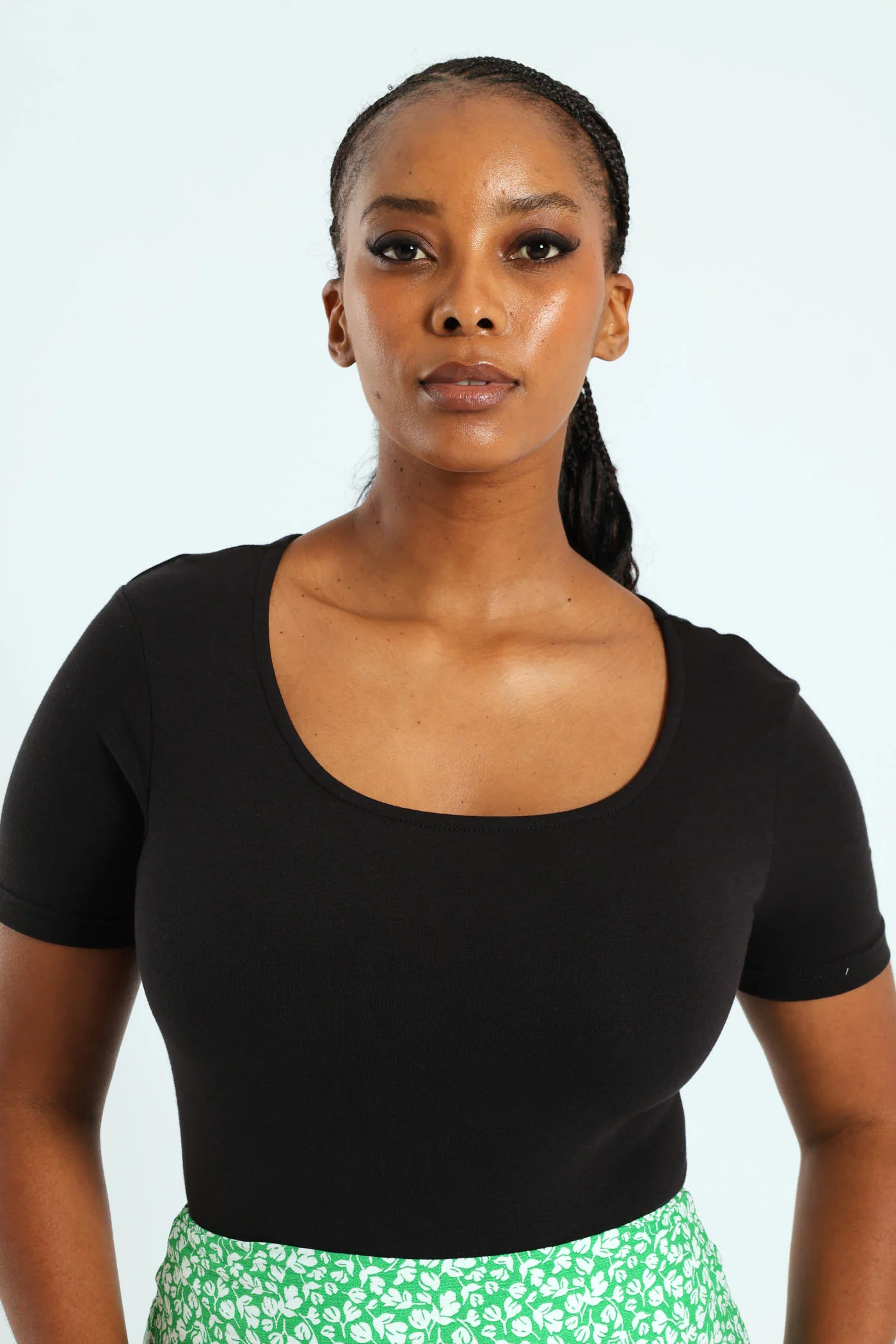 Scoop Neck Bodysuit - Black - Image 3