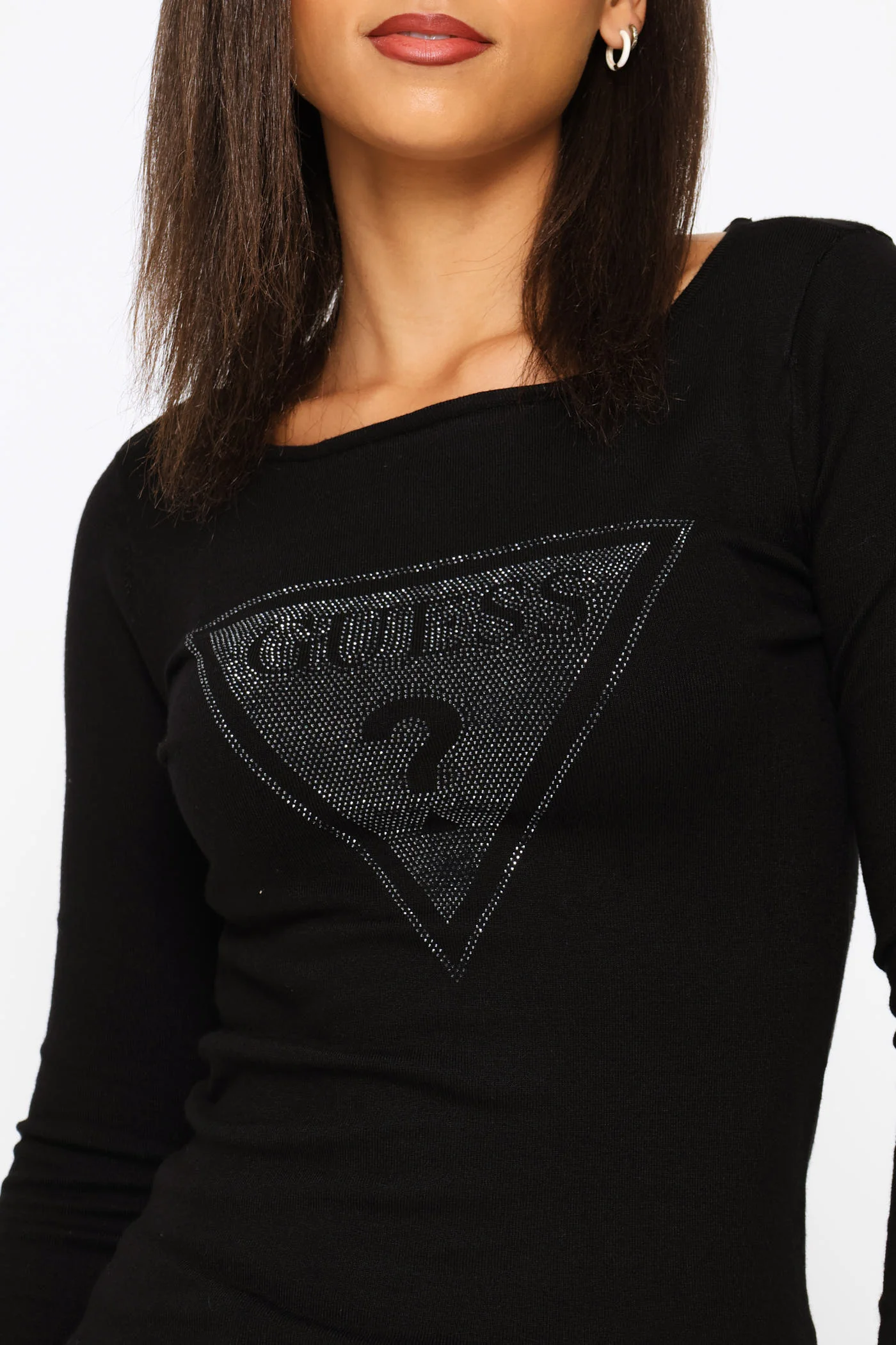 Script Long Sleeve Top - Black - Image 2