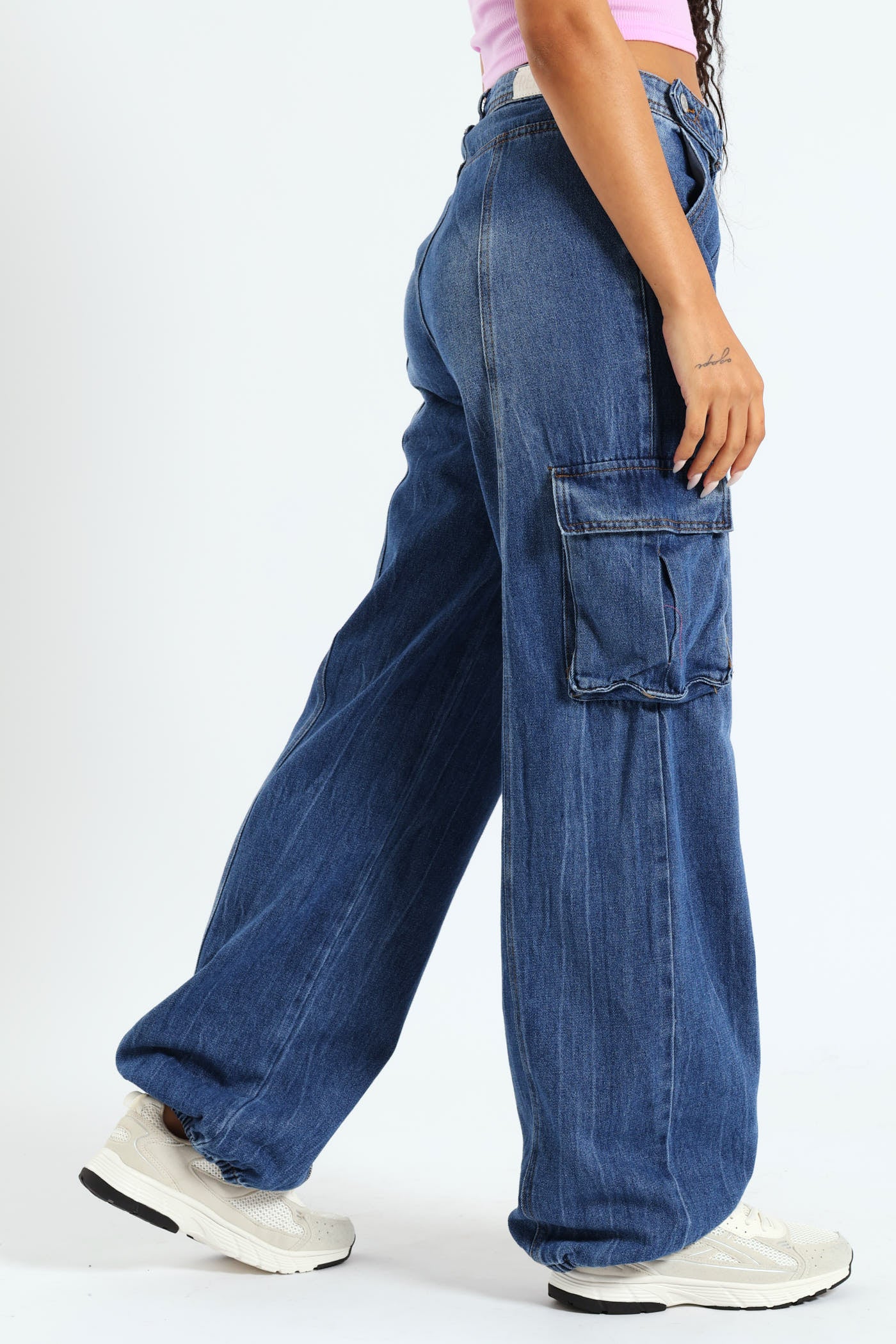 Seam Cargo Jogger Jean - Stonewash - Image 3