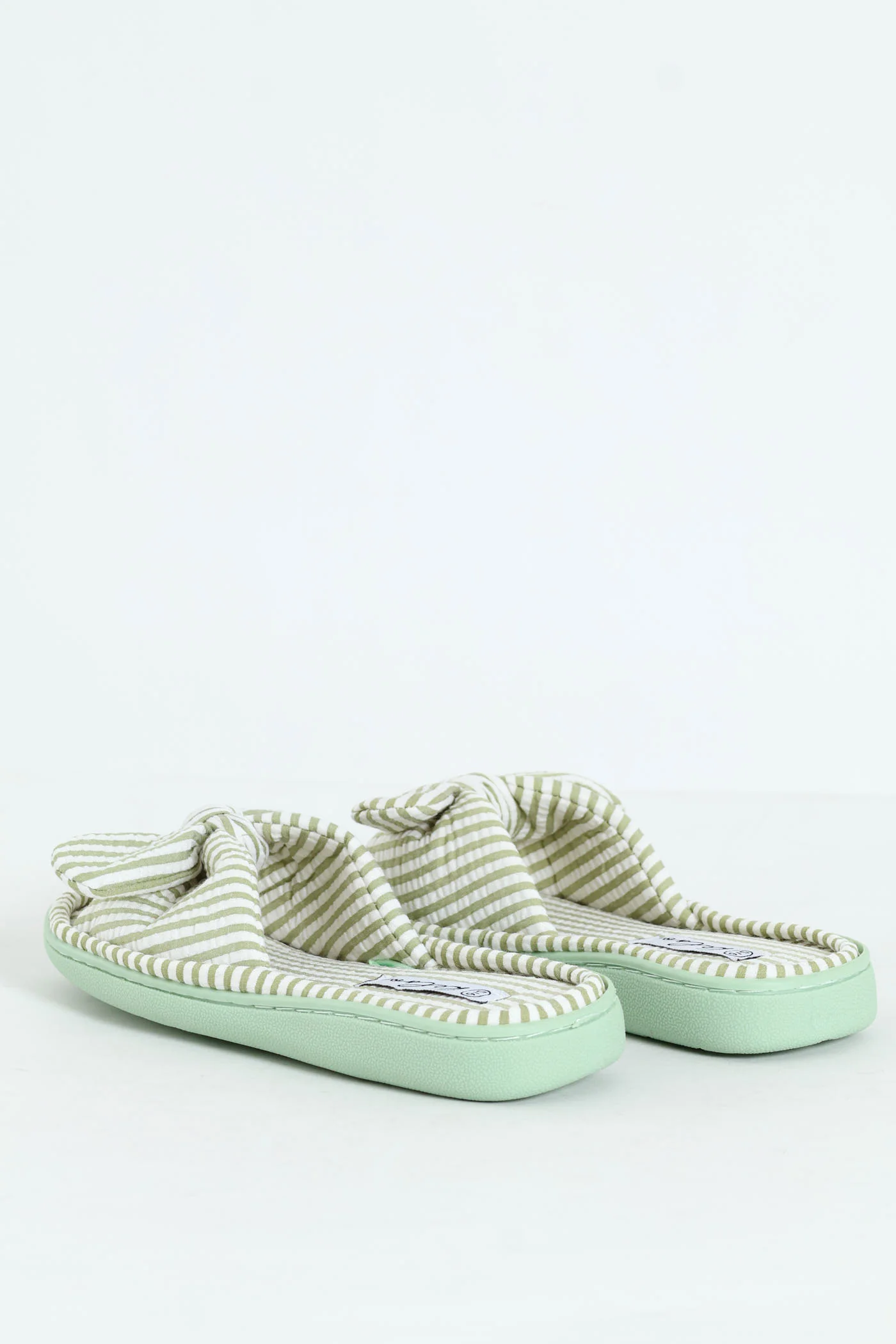 Seersucker Slipper On Bucket Outsole - Sage - Image 4