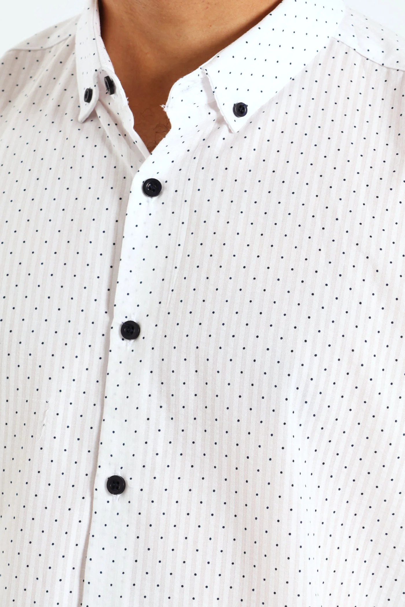 Seersucker Spot Shirt - White - Image 4