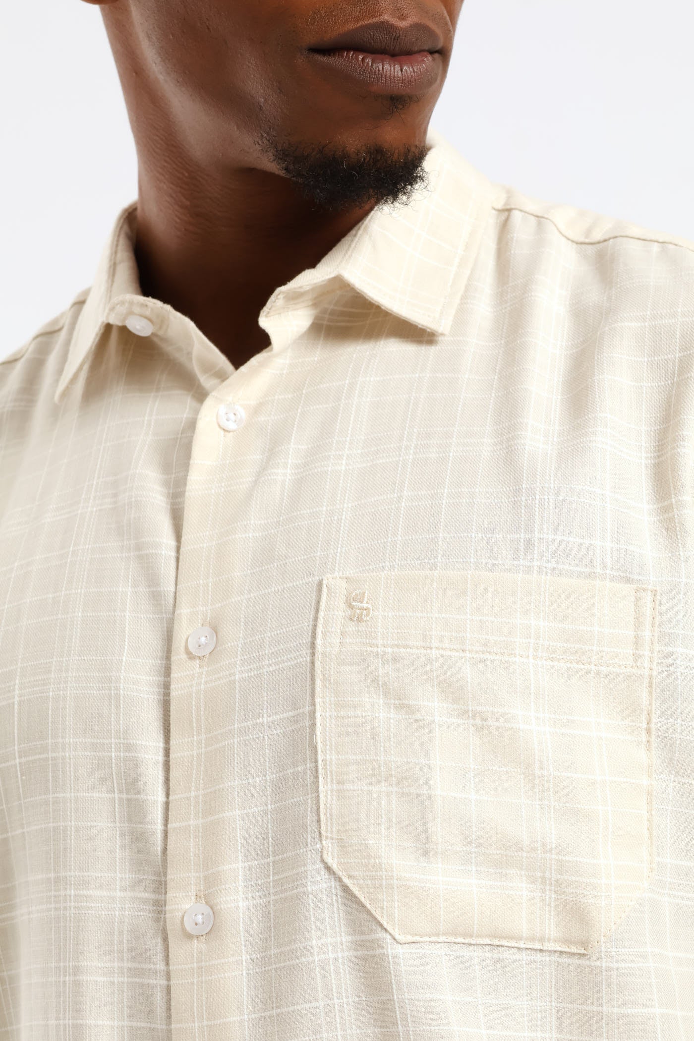 Self Check Regular Shirt - Light Stone - Image 2