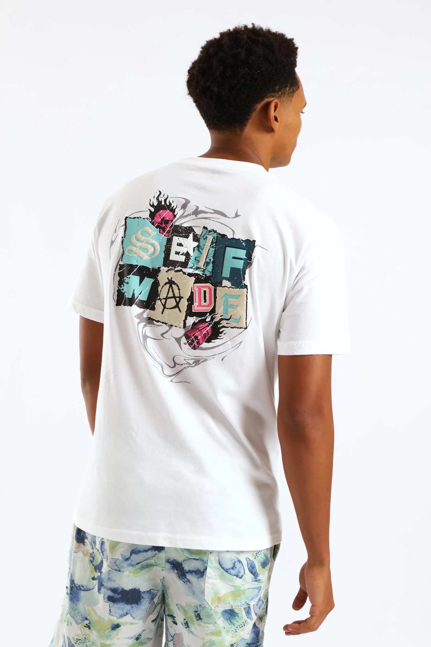 Self Made Front & Back Print Tee - White - Image 2