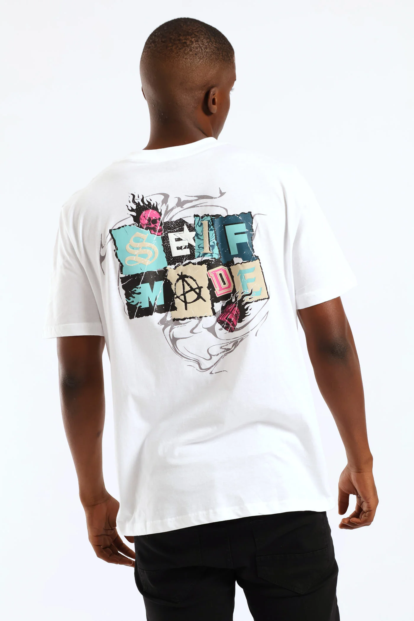 Self Made Front & Back Print Tee - White - Image 4