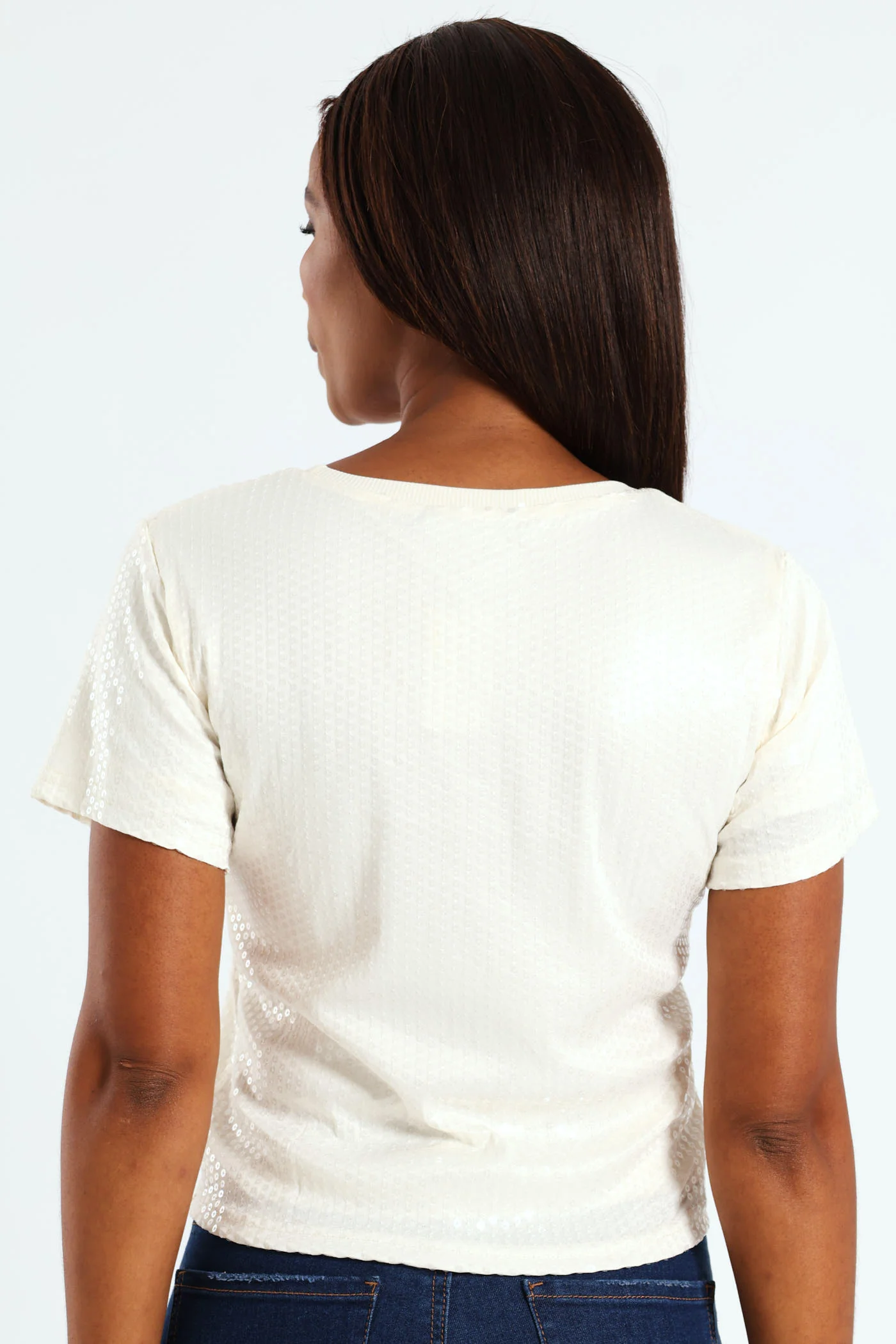 Sequin Blouse - Cream - Image 3