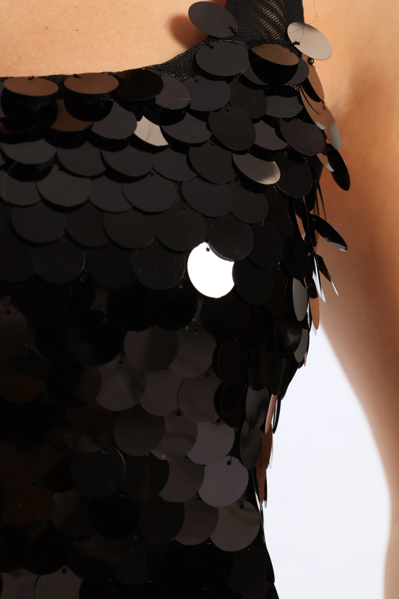 Sequin Crop Top - Black - Image 2