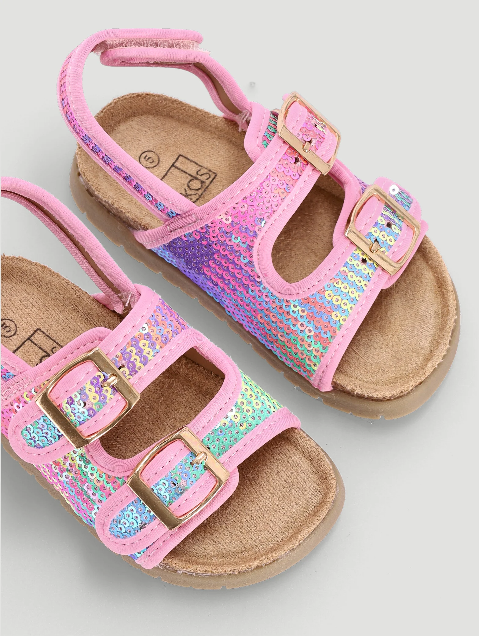 Pre-Girls Sequin Health Sandal - Multi - Image 5