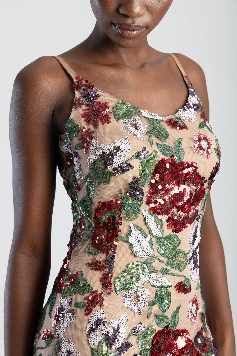 Sequinned Evening Dress - Multi - Image 2