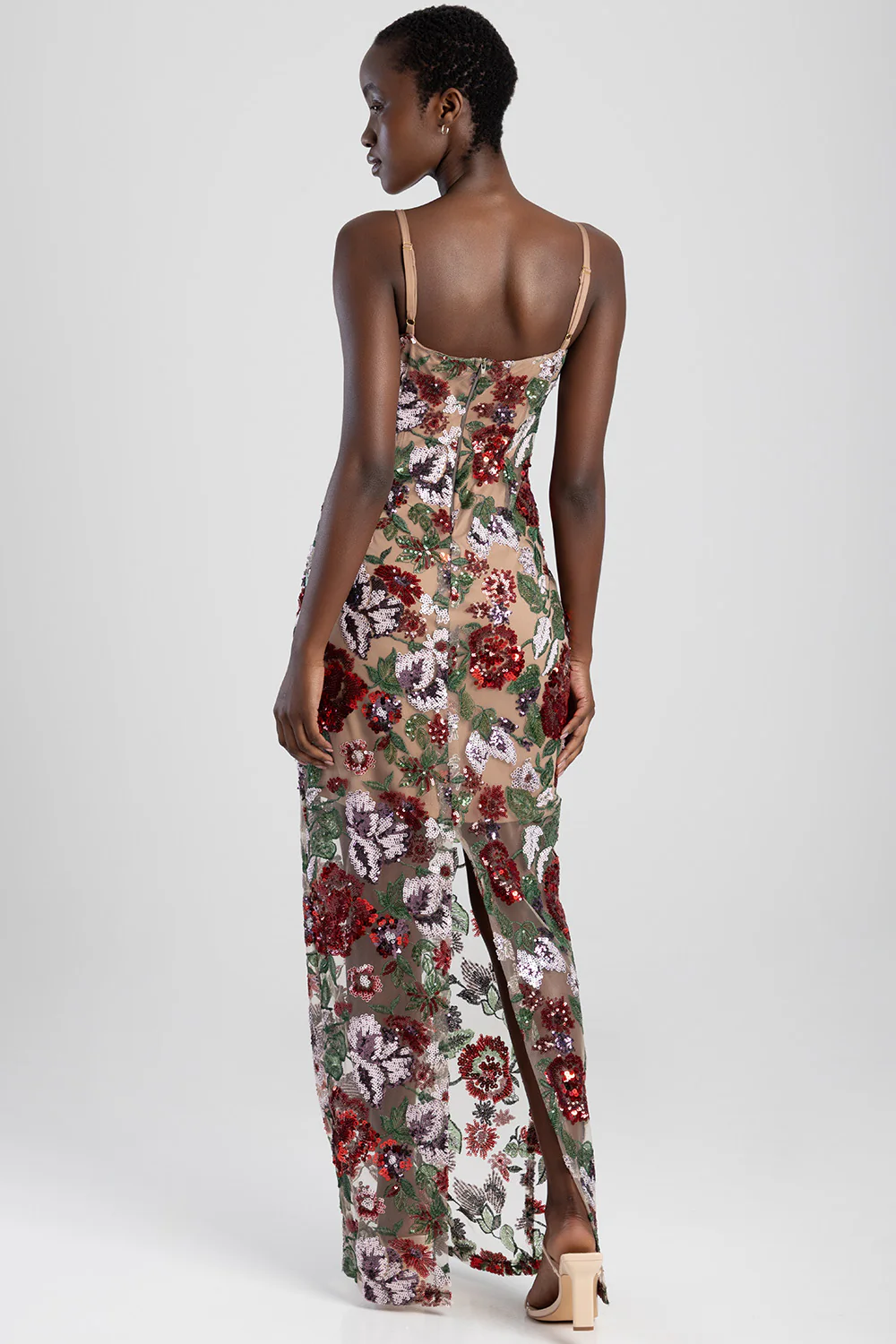 Sequinned Evening Dress - Multi - Image 3