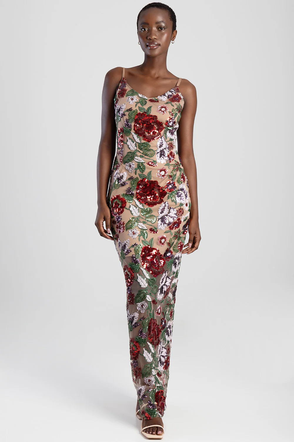 Sequinned Evening Dress - Multi - Image 4