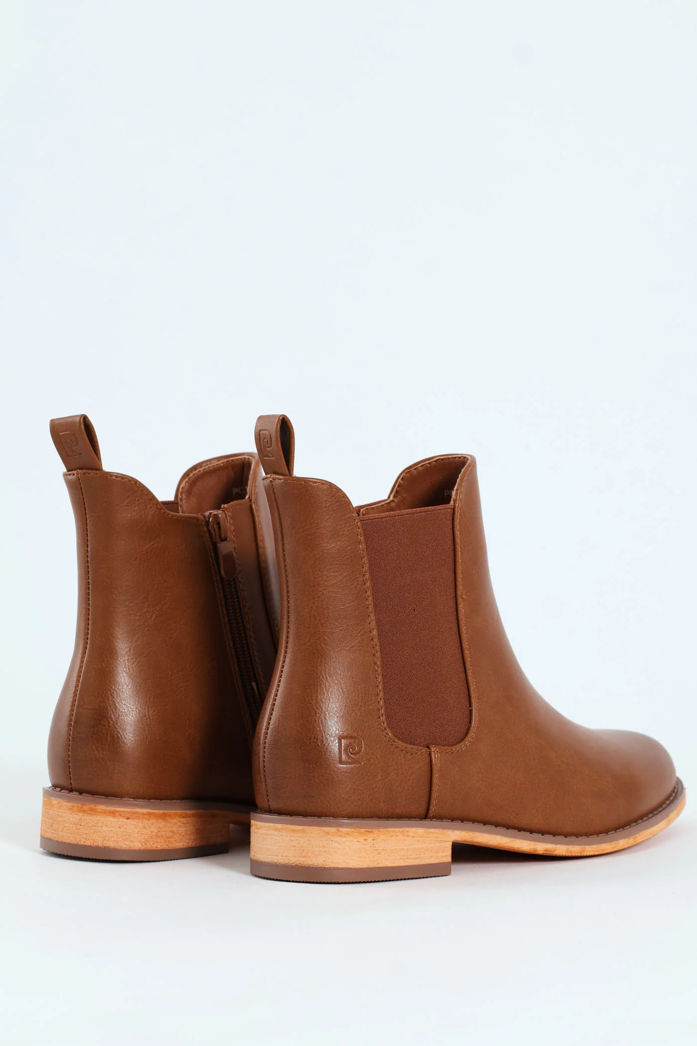 Sera Ankle Chelsea Boot With Wooden Outsole - Tan - Image 4