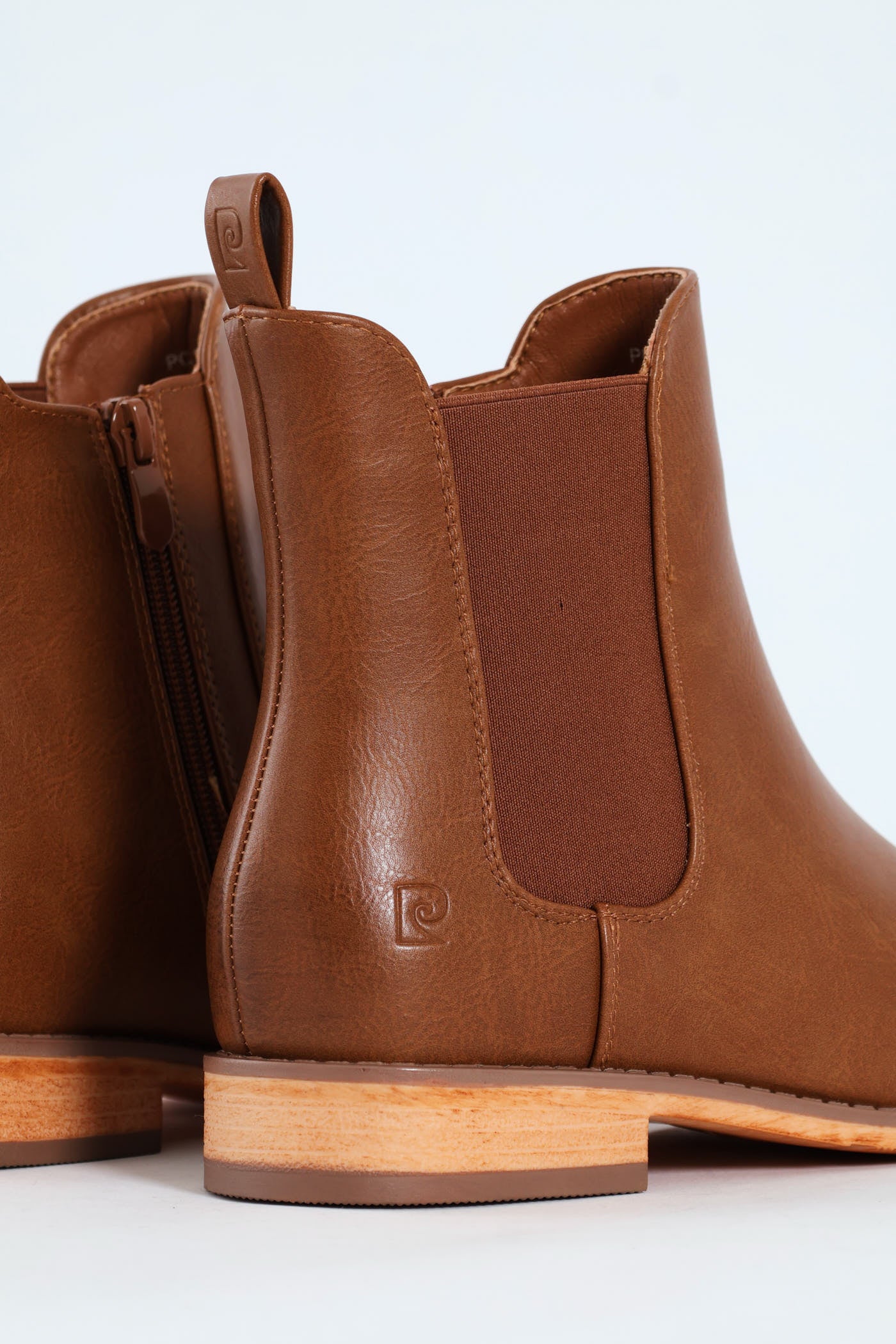Sera Ankle Chelsea Boot With Wooden Outsole - Tan - Image 6