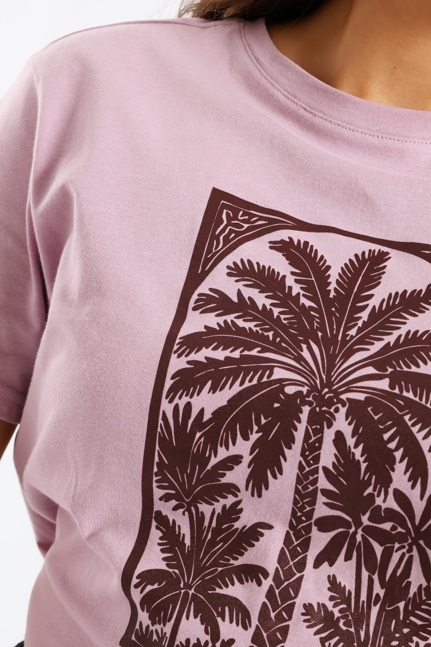 Serenity Palm Foil Tee - Lavender - Image 2