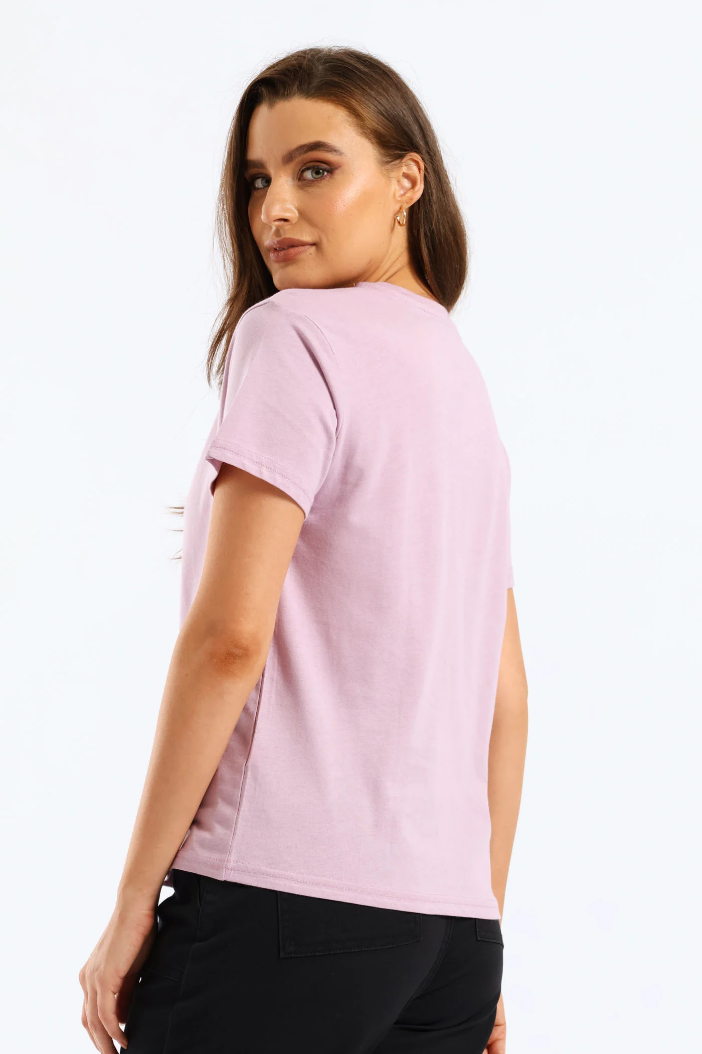 Serenity Palm Foil Tee - Lavender - Image 4