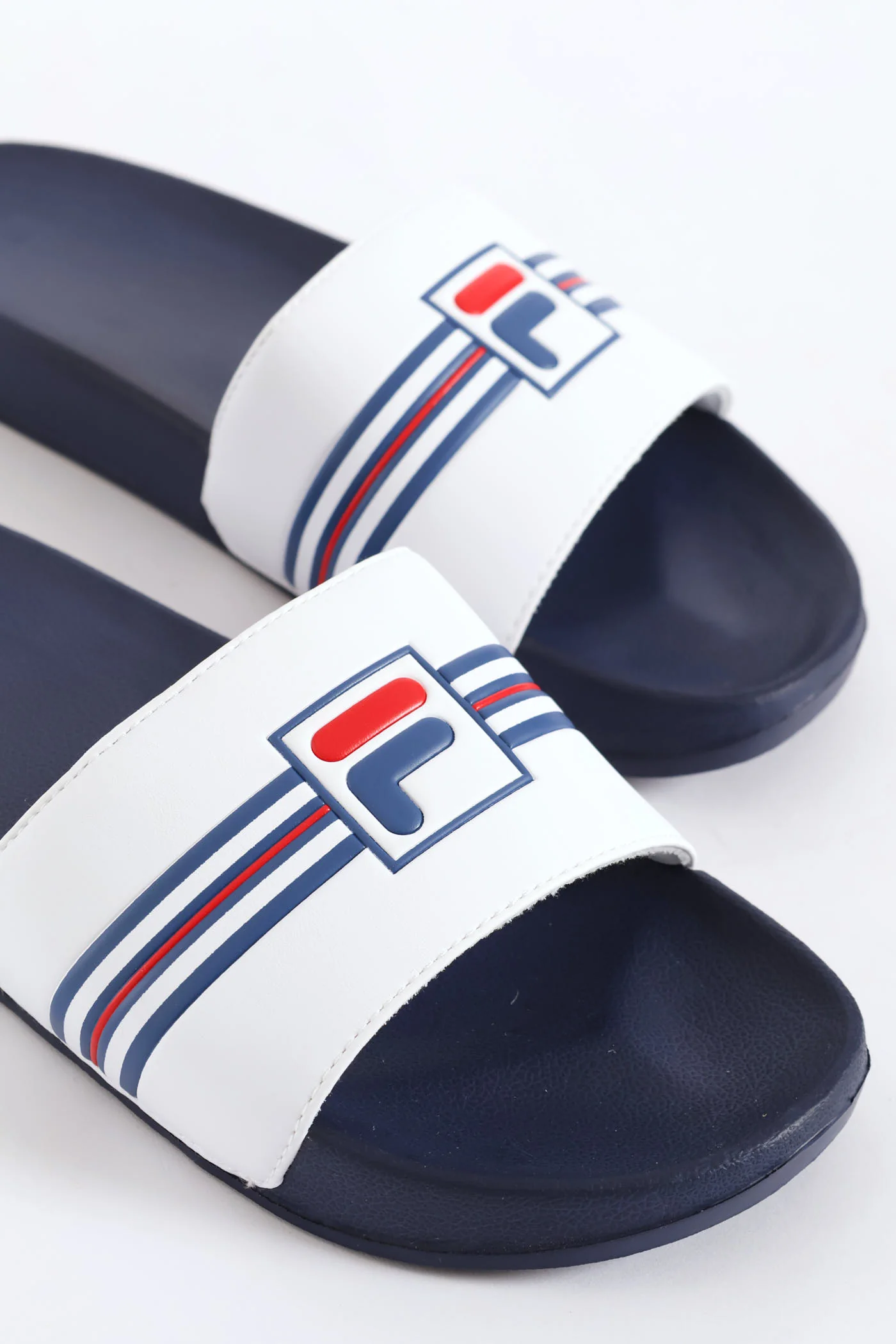 Seven Stripe Slide - White/Navy - Image 2