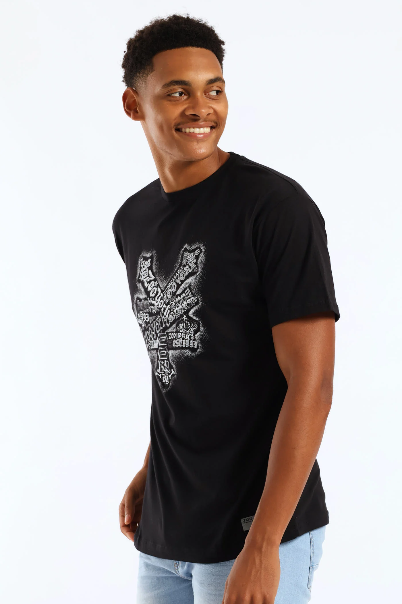 Shadow Spray Back Print Tee - Black - Image 3