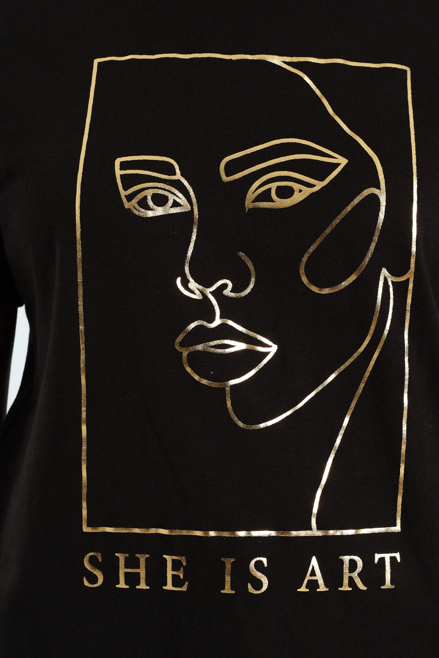 She Is Art Face Foil Tee - Black - Image 2