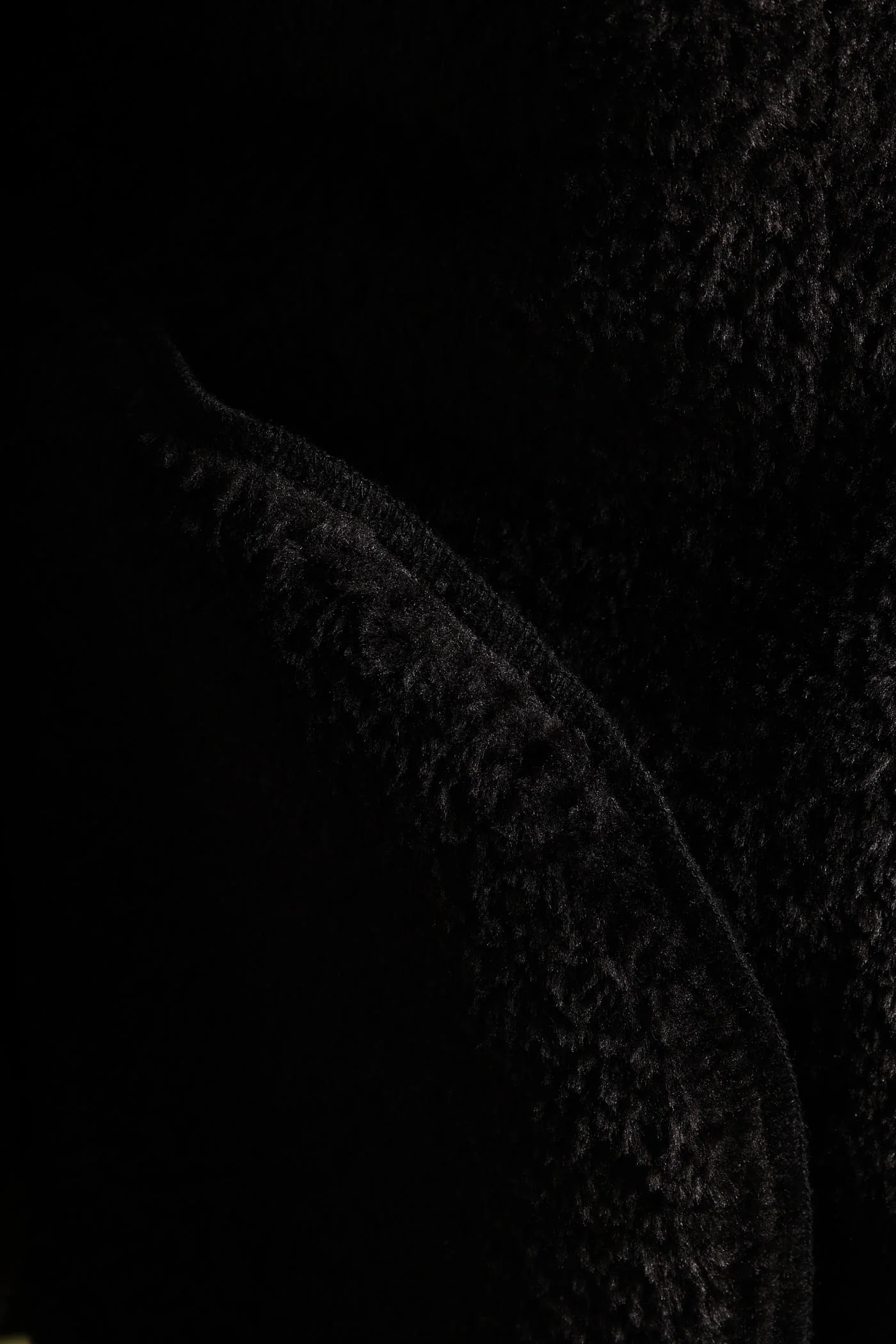 Shearling Sherpa Zip Through Jacket - Black - Image 4