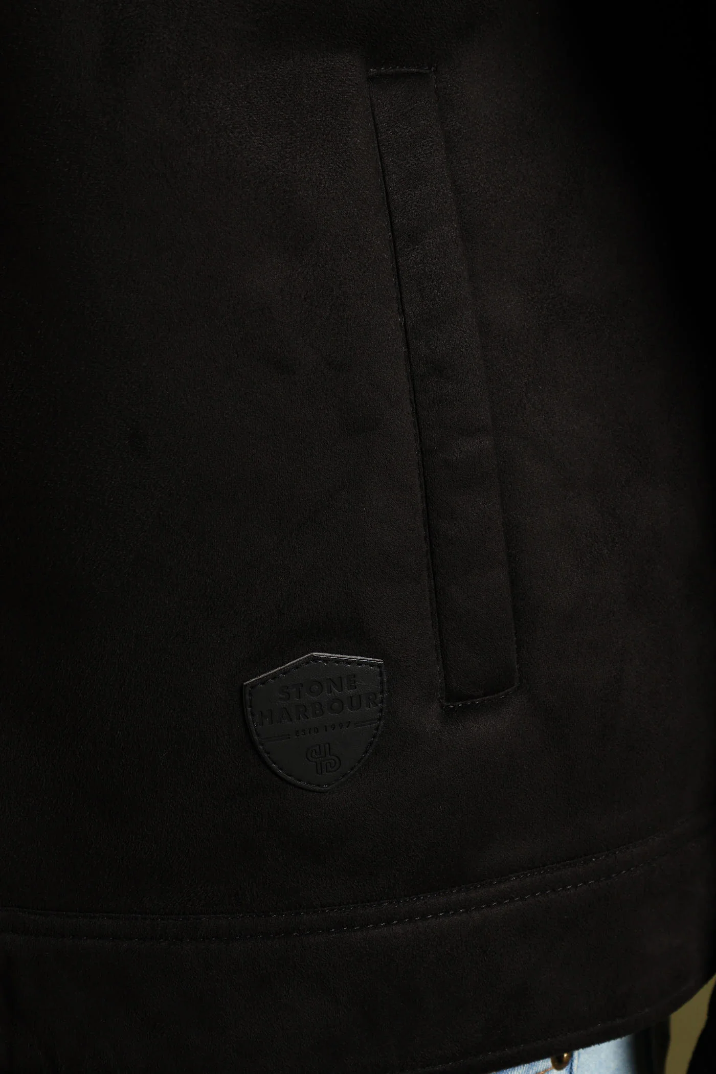 Shearling Sherpa Zip Through Jacket - Black - Image 5