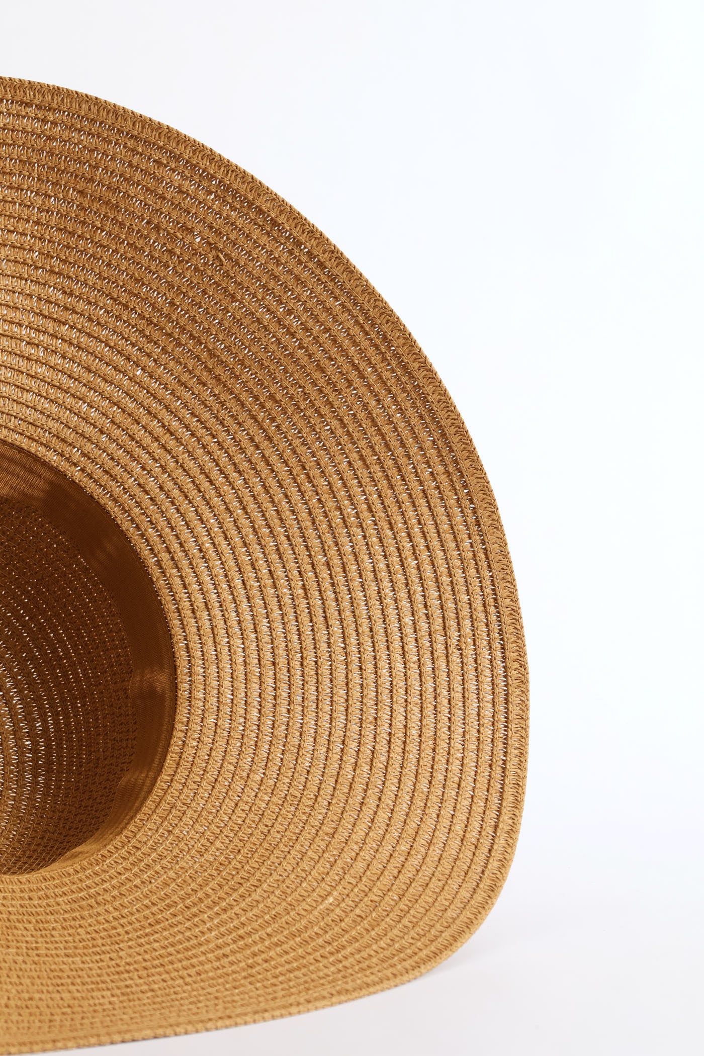 Shell Detail Turn Down Straw Hat - Tan - Image 4
