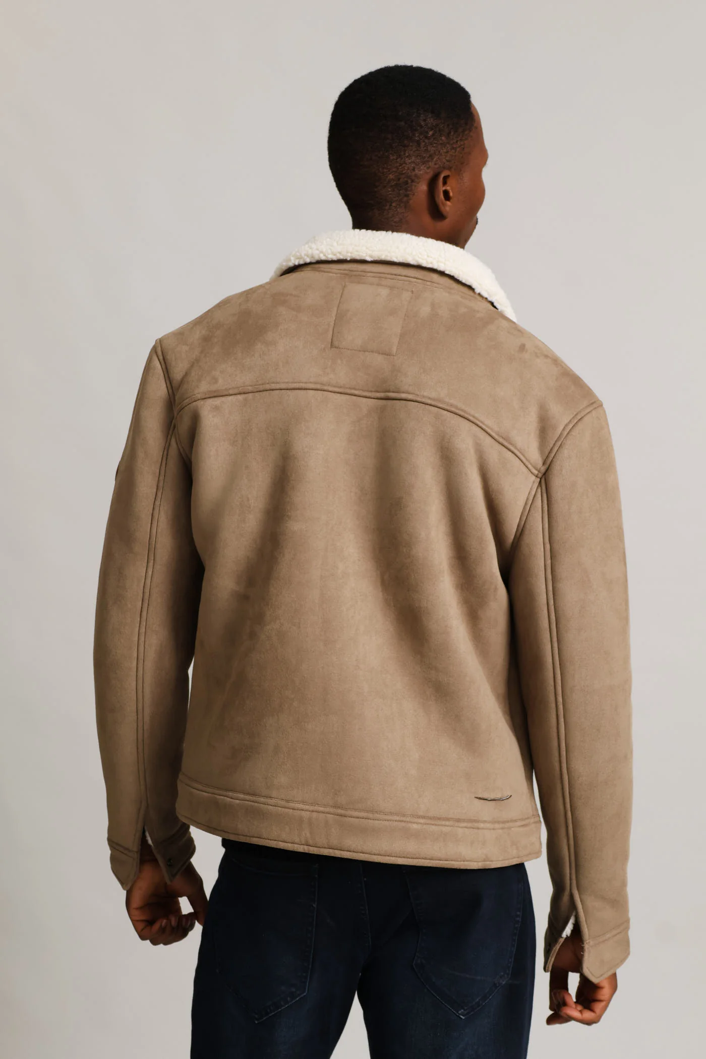 Sherling Sherpa Trucker Jacket - Taupe - Image 4