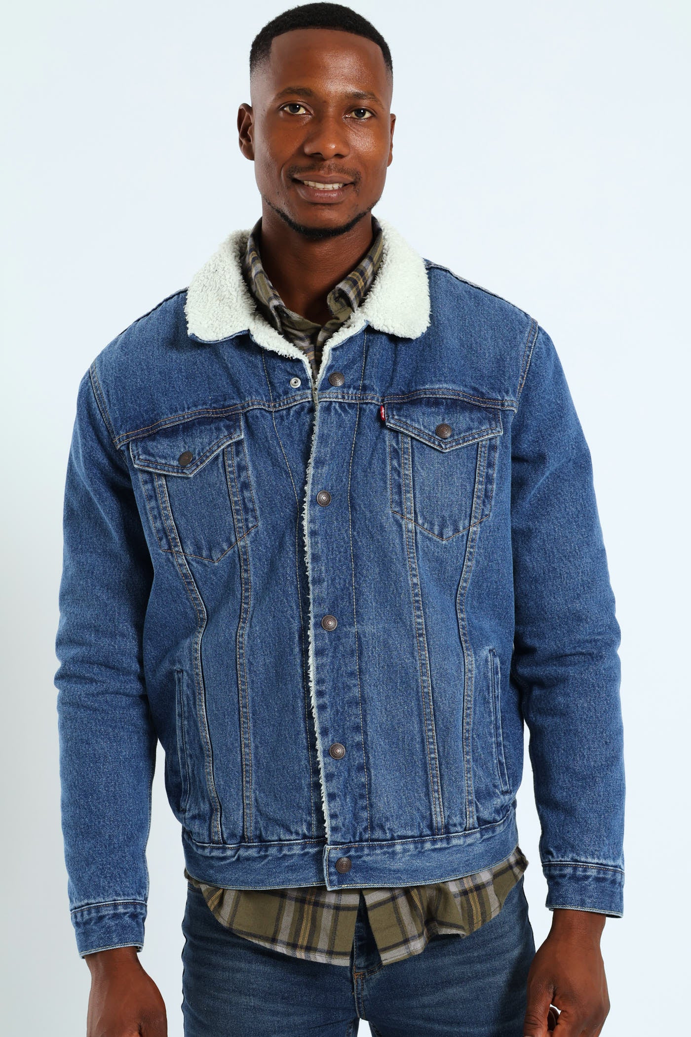 Sherpa Trucker Jacket - Stonewash - Image 3