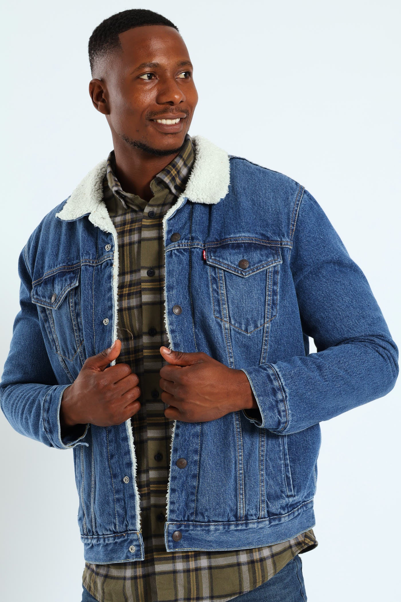 Sherpa Trucker Jacket - Stonewash - Image 5