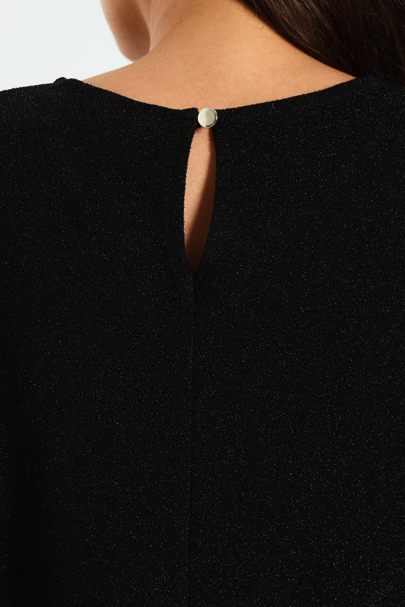 Shimmer Frill Sleeve Knitwear Top - Black - Image 4