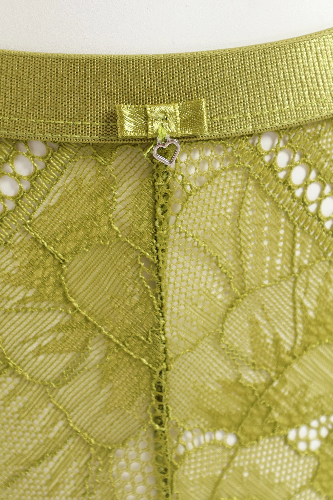 Shimmer Waistband Full Lace Boyleg Panty - Sage - Image 2