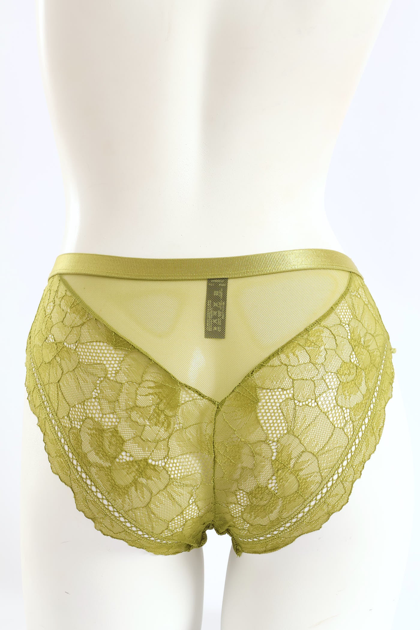 Shimmer Waistband Full Lace Boyleg Panty - Sage - Image 3