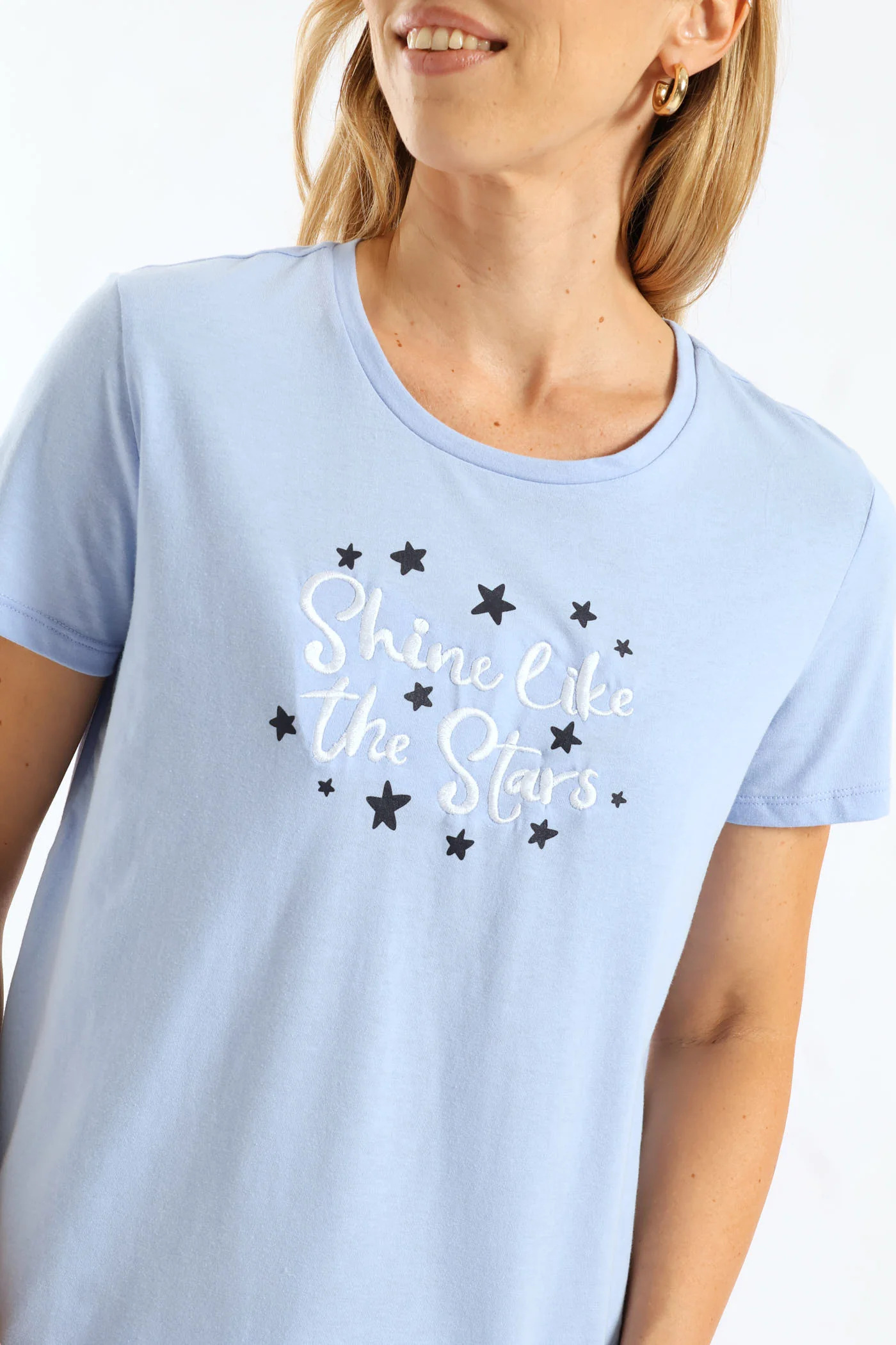 Shine Like Stars Knit Top - Blue - Image 2