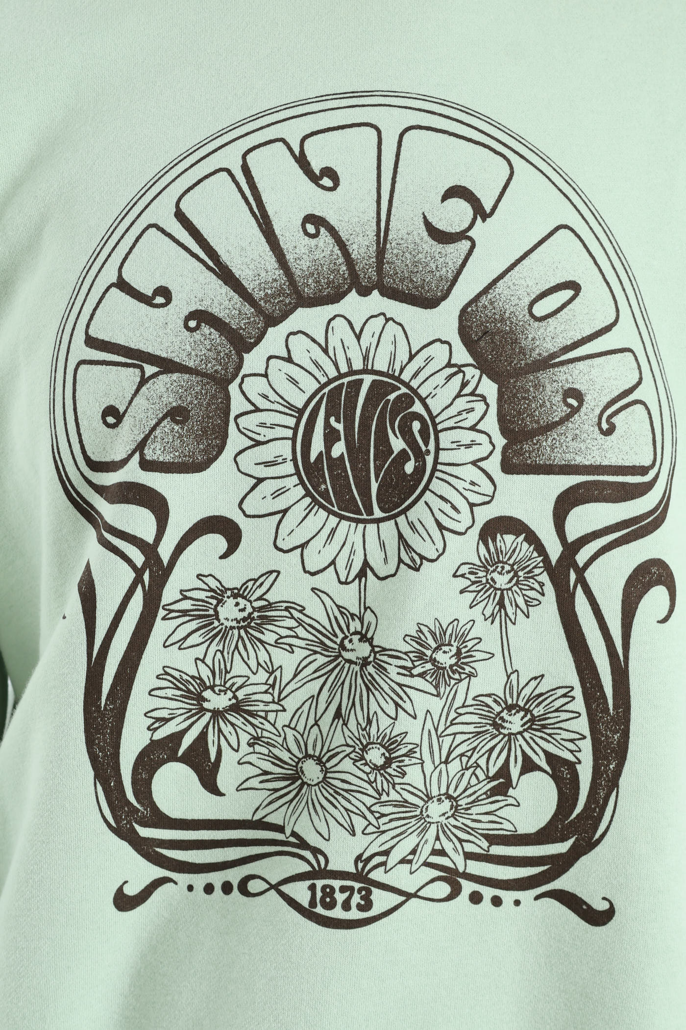 Shine On Poster Crew Top - Light Green - Image 2
