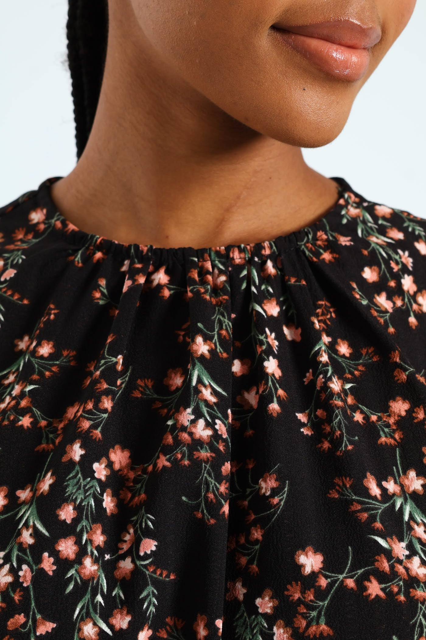 Shirred Cuff & Bodice Fit & Flare Dress - Image 5