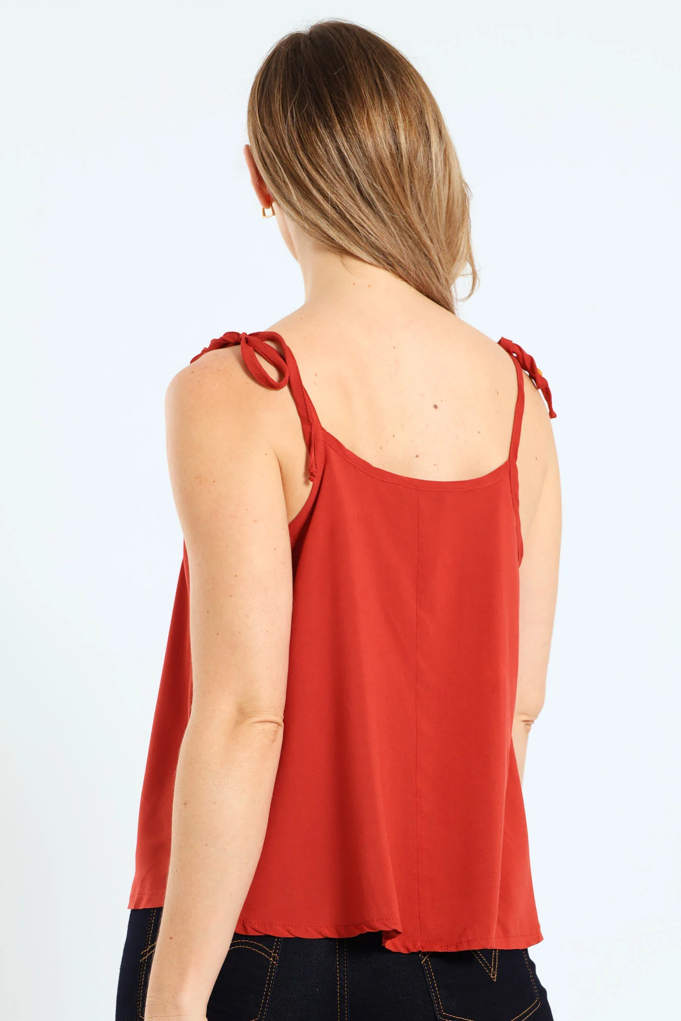 Shldr Tie Swing Cami Top - Rust - Image 2