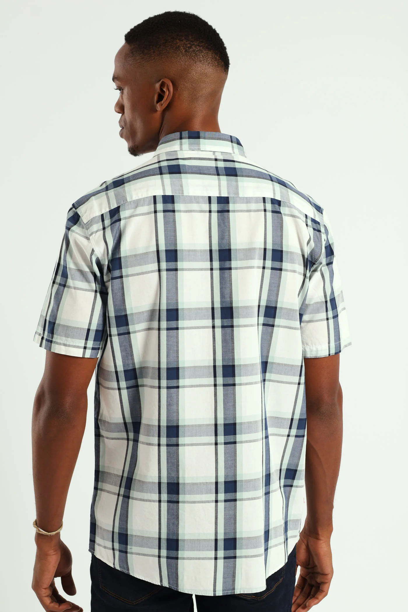 Short Shirt Check Shirt - White - Image 4