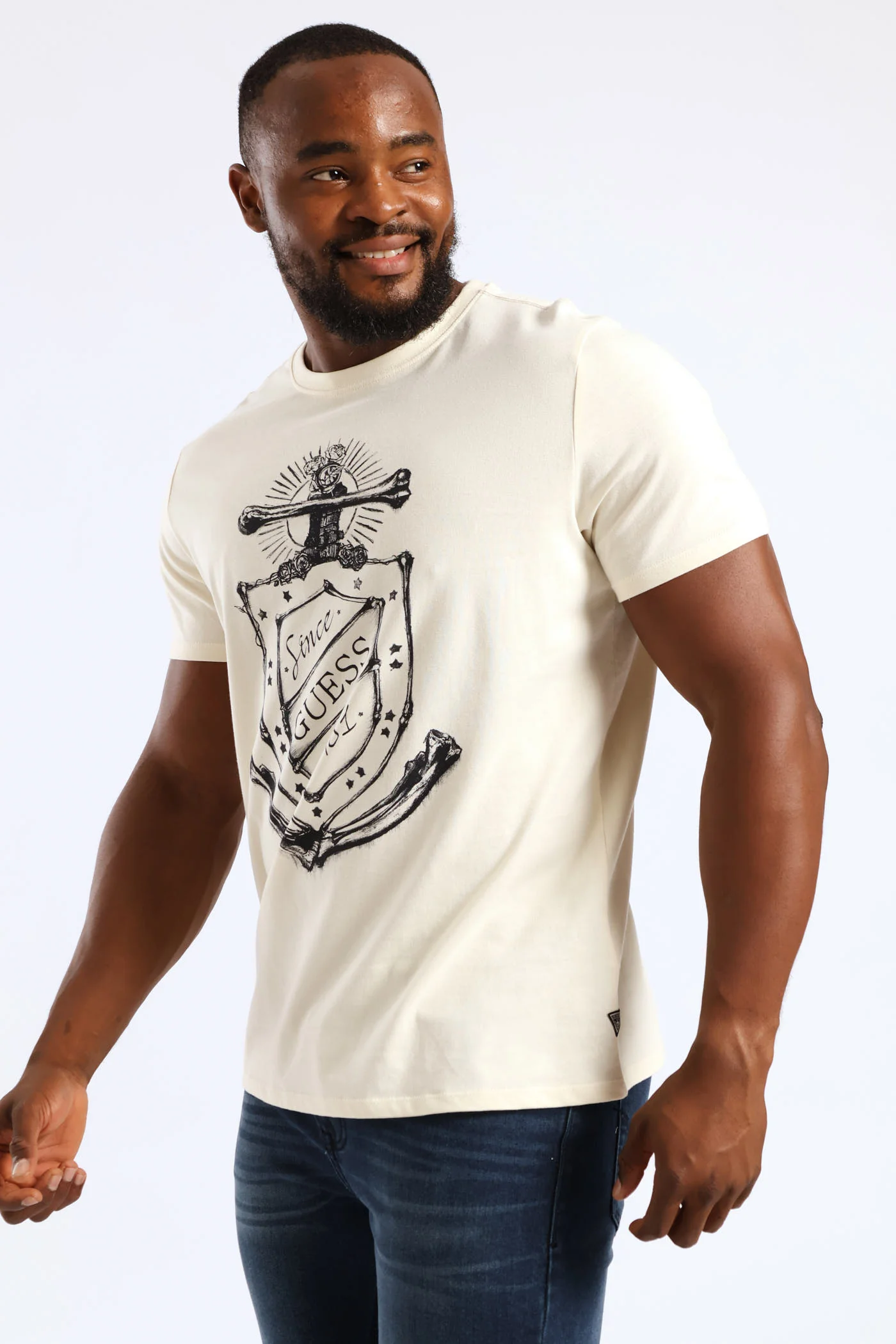 Short Sleeve Basic Deep Sea Tee - Off White - Image 2