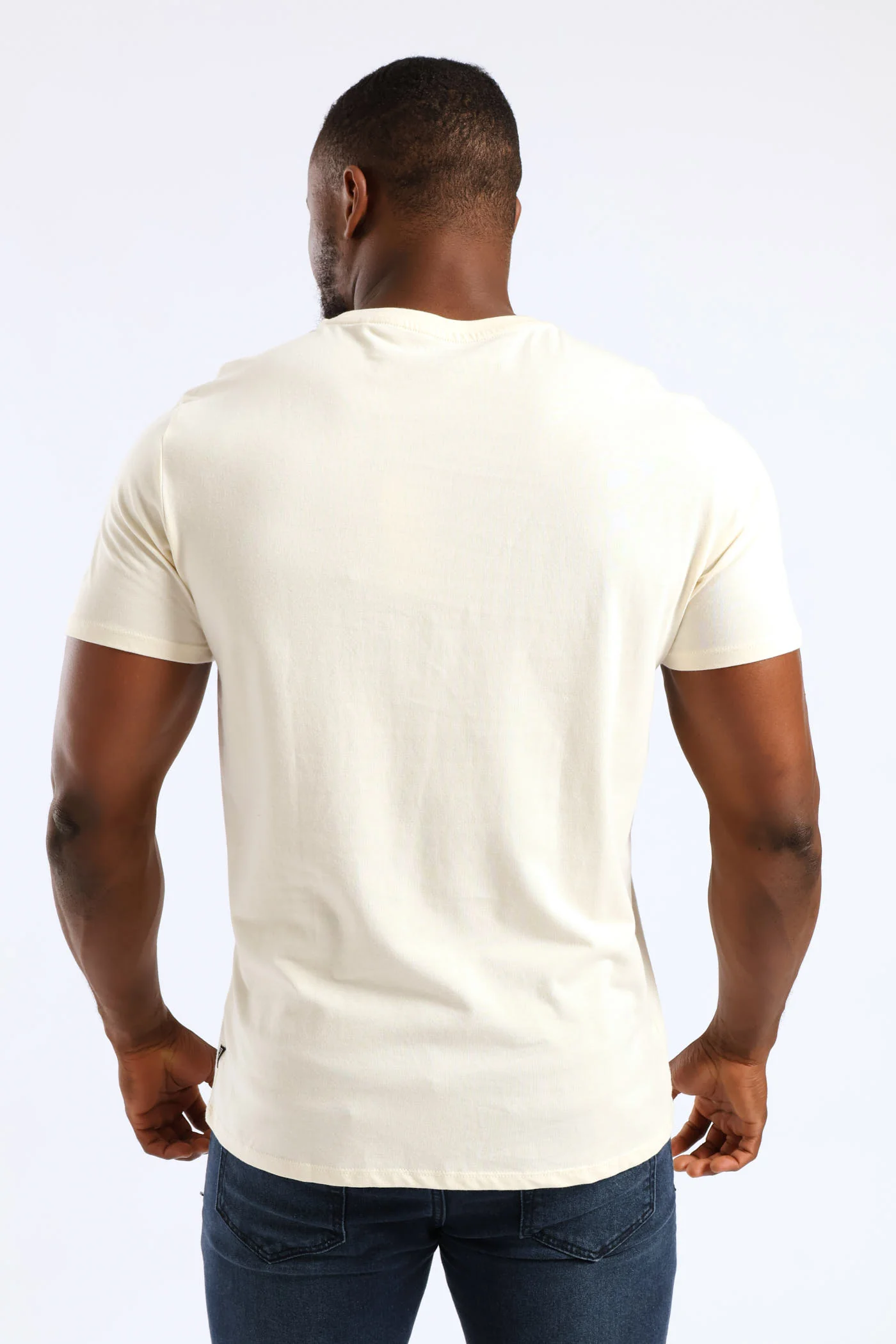 Short Sleeve Basic Deep Sea Tee - Off White - Image 3