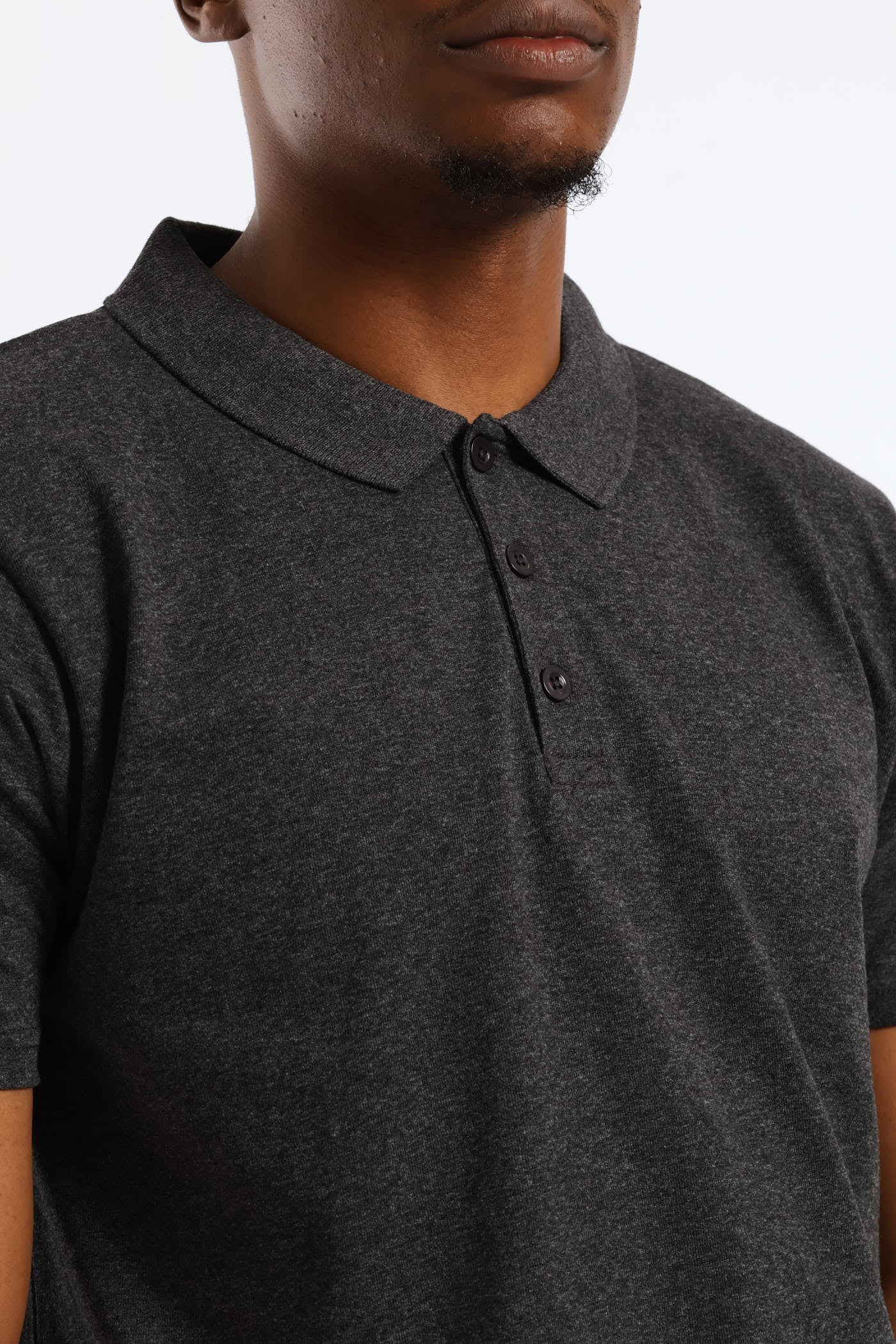 Short Sleeve Basic Golfer - Grey Melange - Image 2