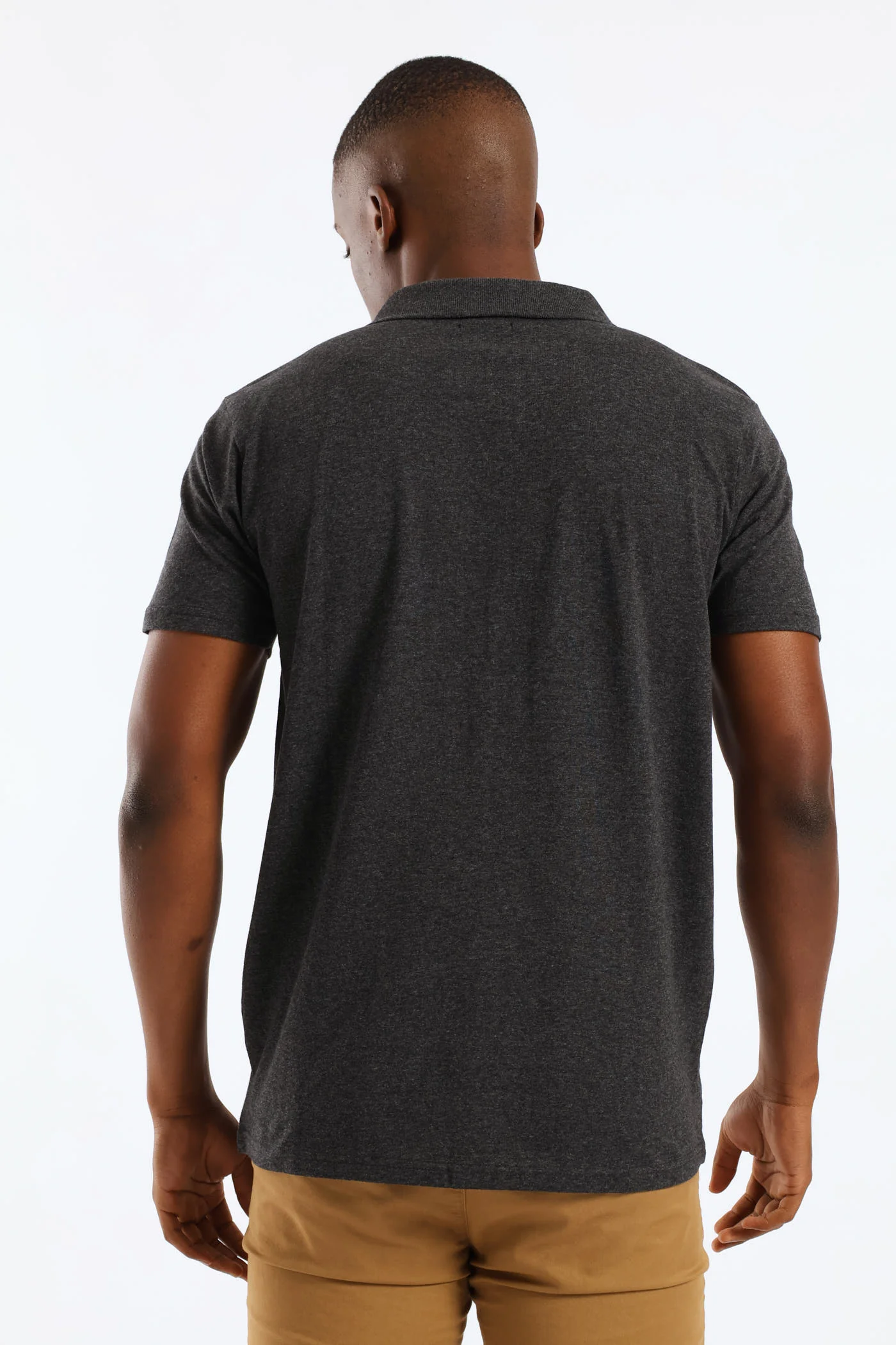 Short Sleeve Basic Golfer - Grey Melange - Image 4