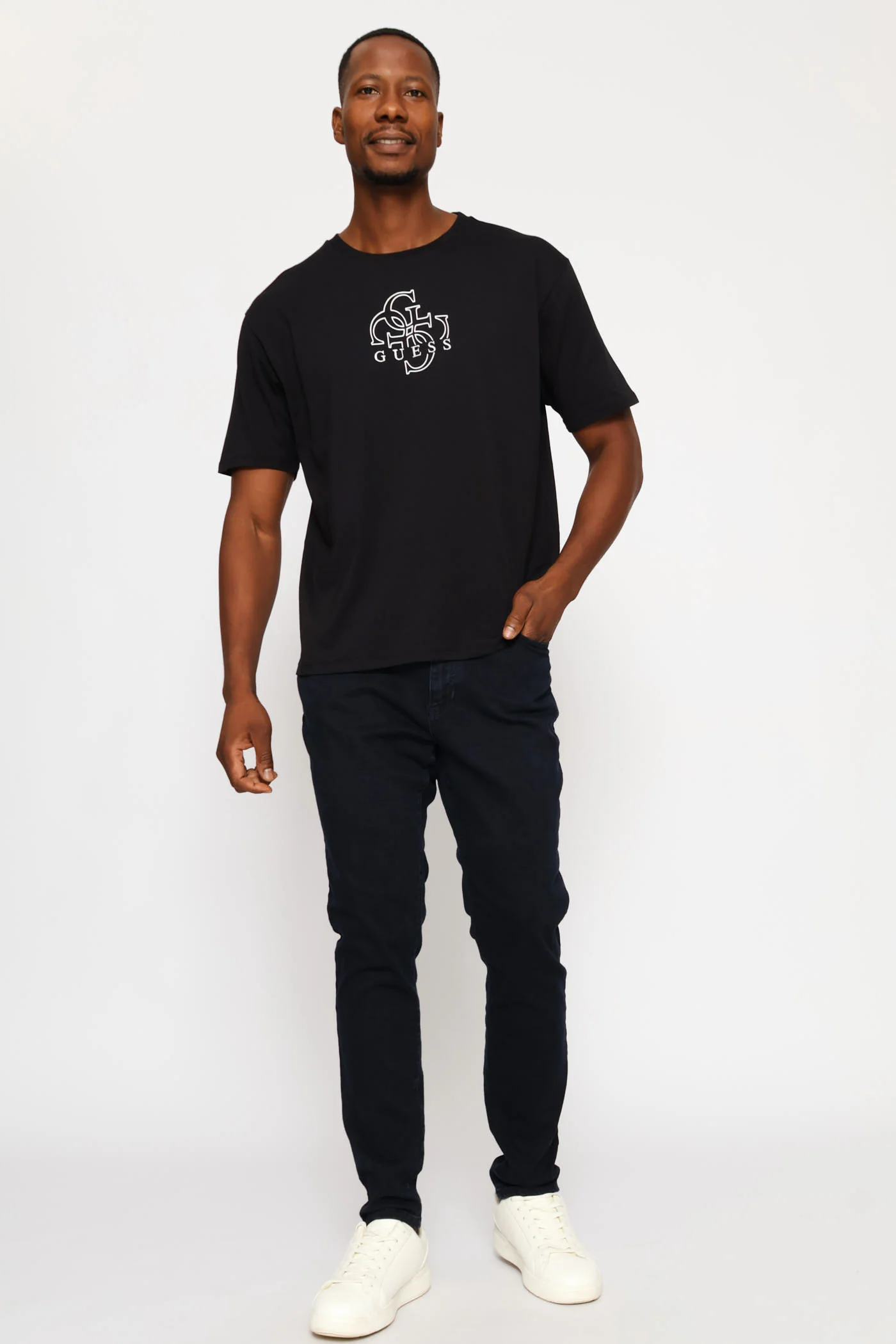 Short Sleeve Basic Quattro Tee - Black - Image 5