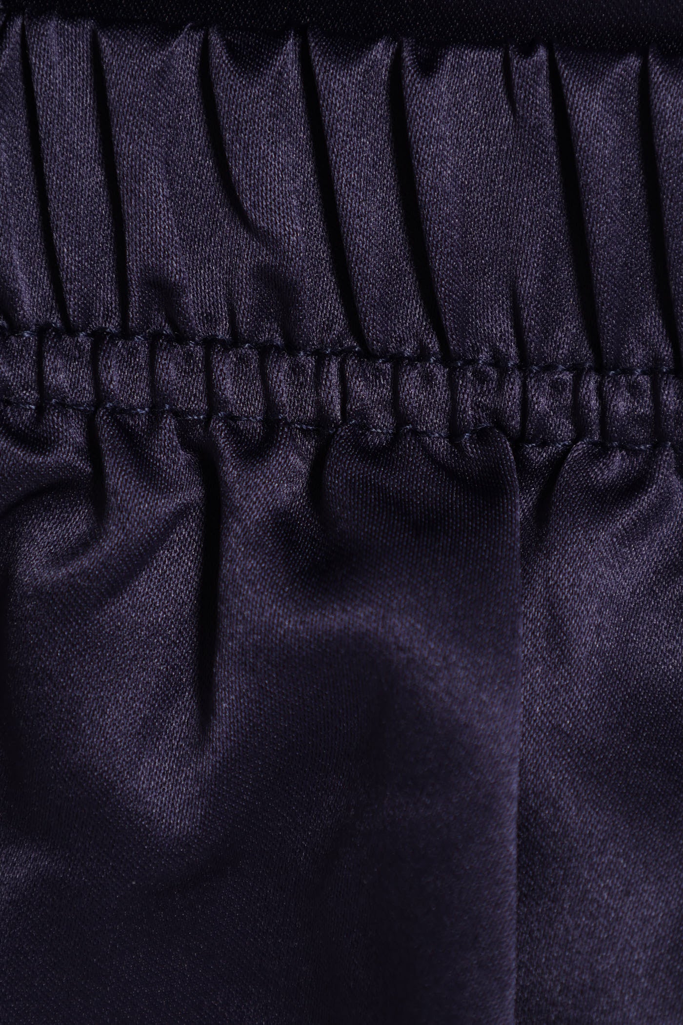 Short Sleeve Button Through Satin Short Set - Navy - Image 6
