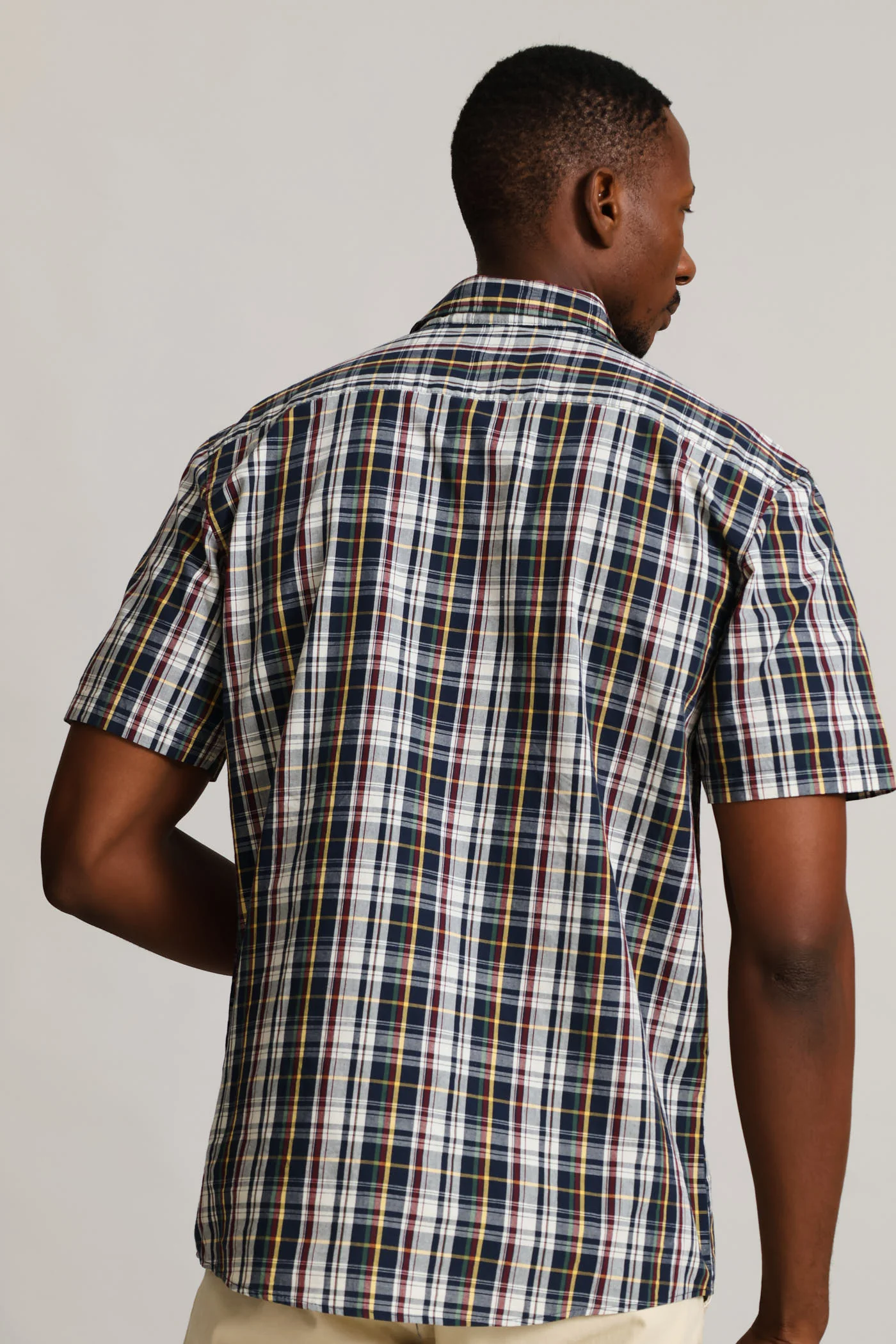 Short Sleeve Check Button Down Shirt - Multi - Image 4