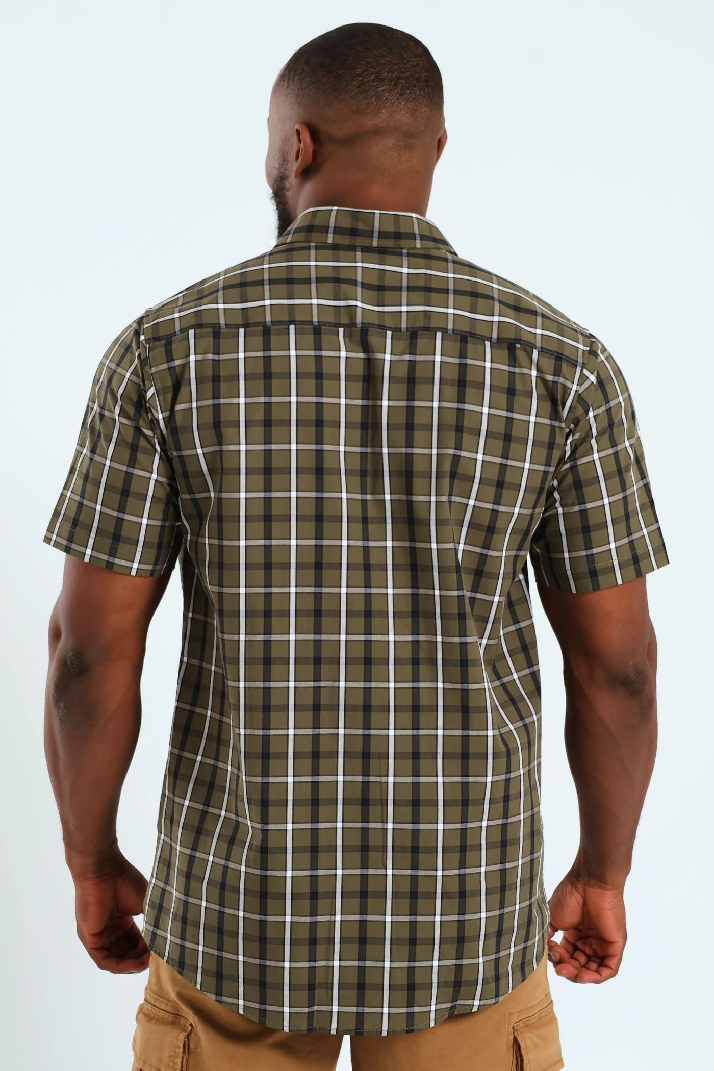 Short Sleeve Check Shirt - Fatigue/Navy - Image 2