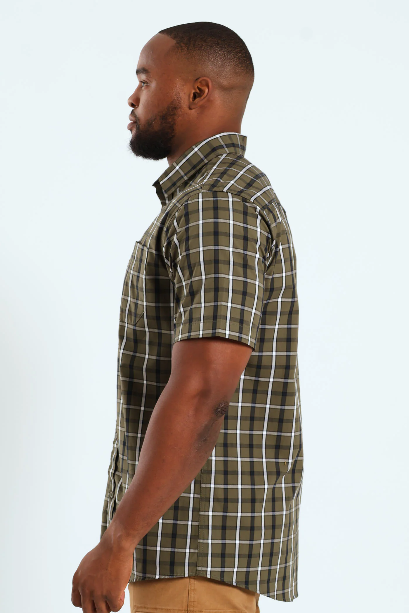 Short Sleeve Check Shirt - Fatigue/Navy - Image 4