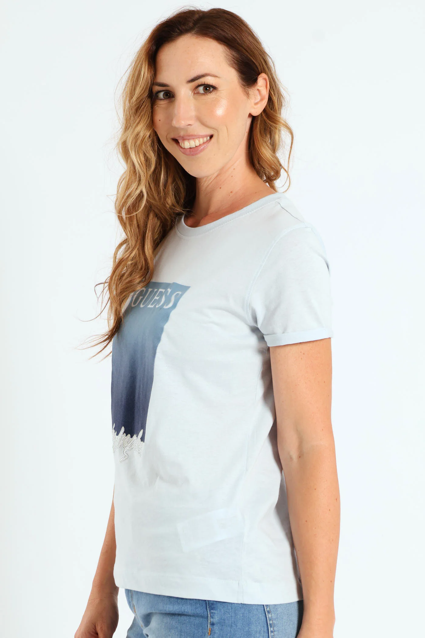 Short Sleeve Cn Flocked Tee - Light Blue - Image 2