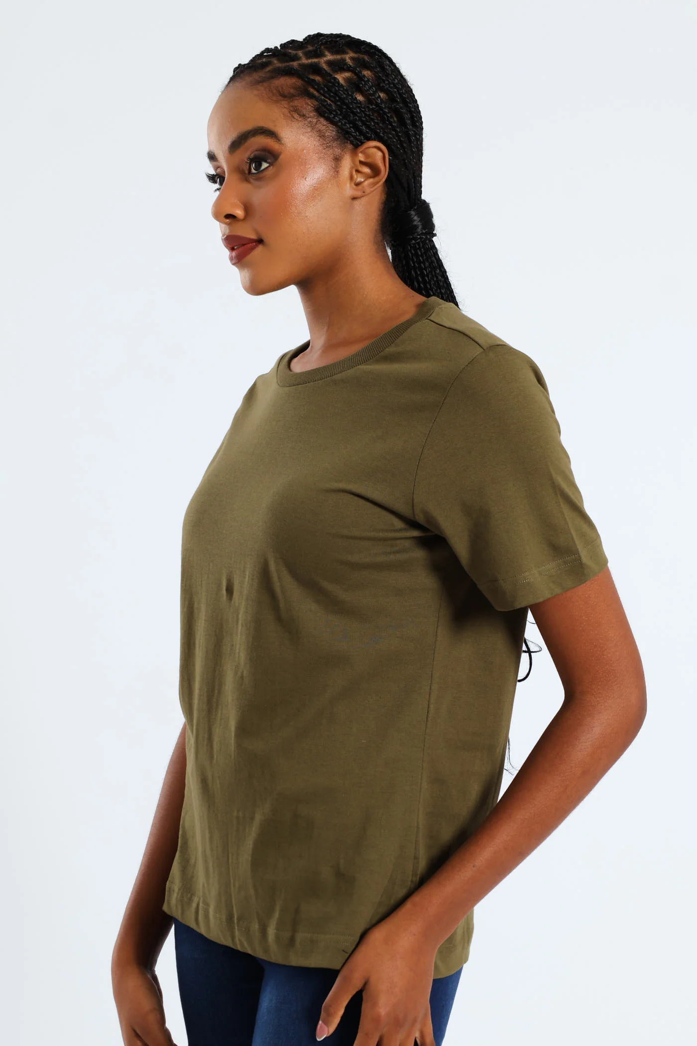 Short Sleeve Cotton Boxy Tee - Fatigue - Image 2