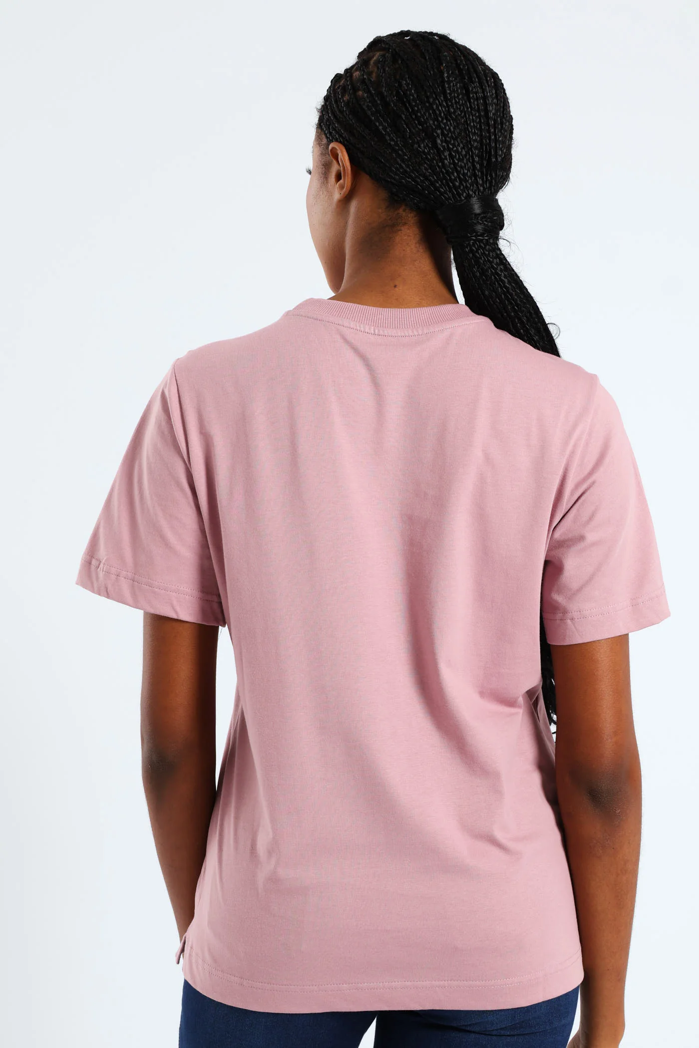 Short Sleeve Cotton Boxy Tee - Mauve - Image 4